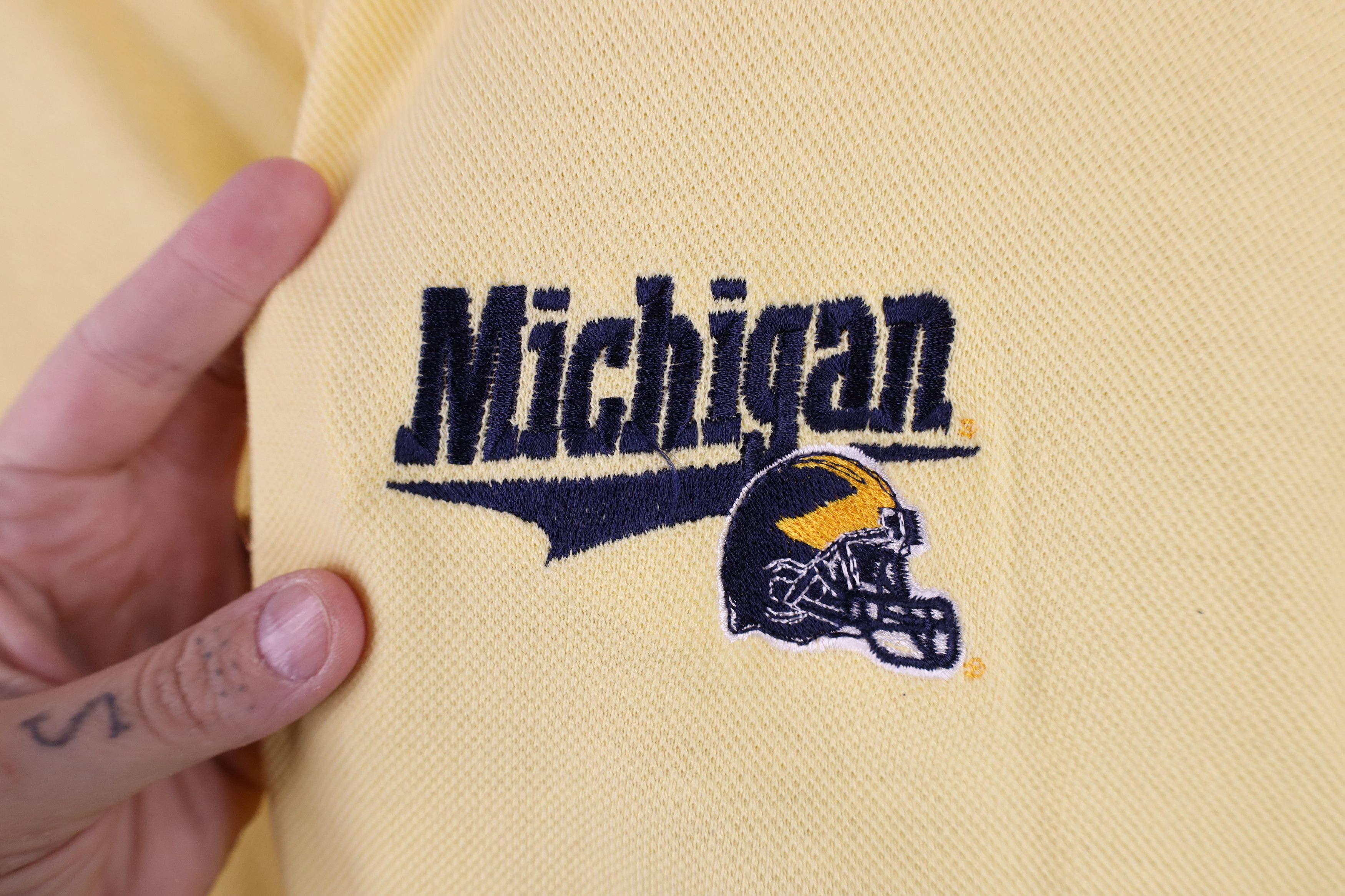 Vintage Vintage 90s University of Michigan Football Polo Shirt USA Size US XL / EU 56 / 4 - 4 Thumbnail
