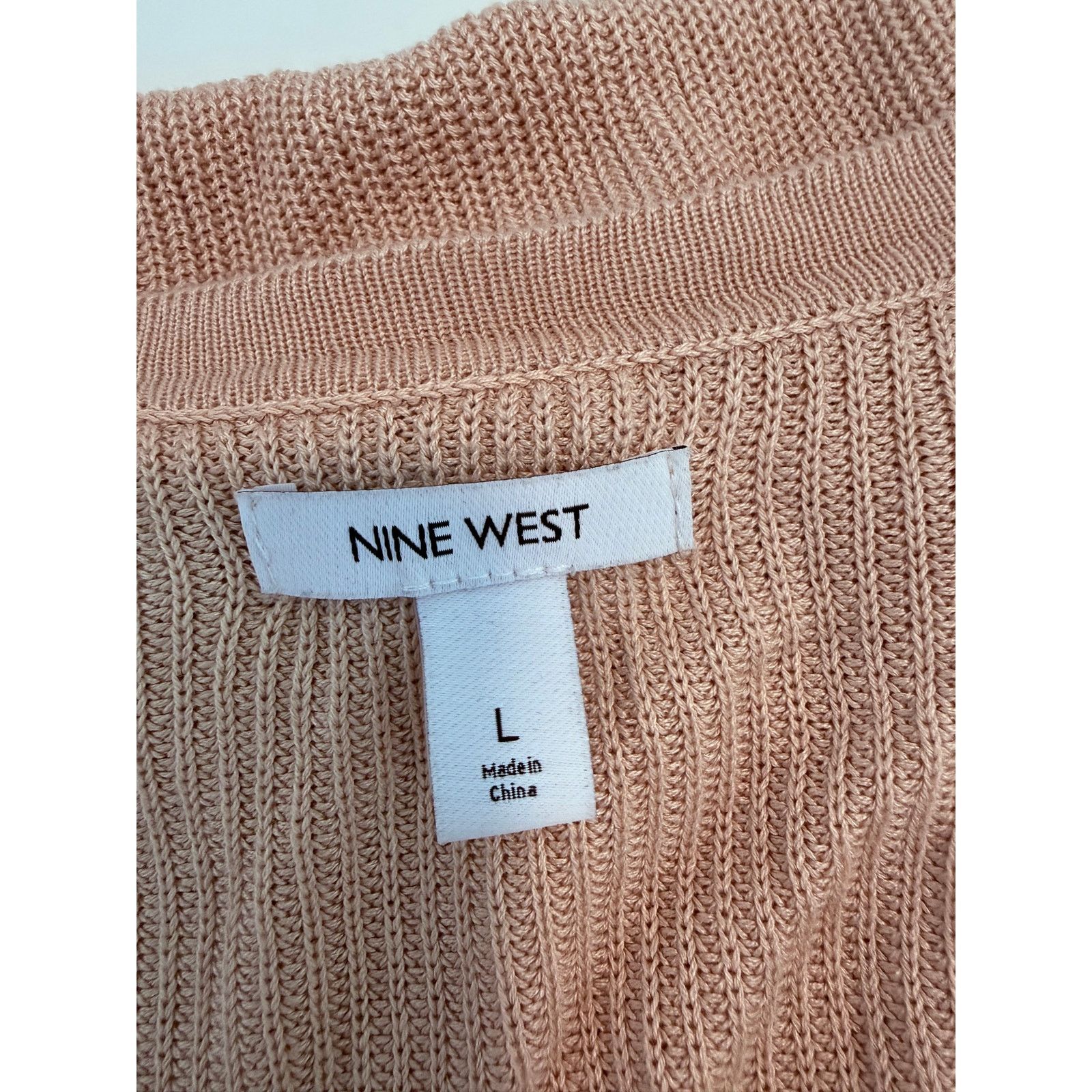 Nine West Nine West Tan Open Front Knit Cardigan Women L - A003 Size L / US 10 / IT 46 - 6 Thumbnail