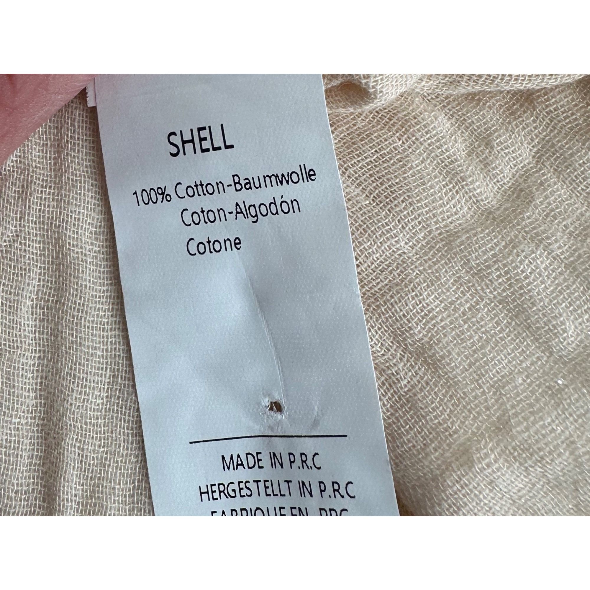 Other Cupshe Top - Beige Cotton Gauze Ruffle Boho - NWT - Large Size L / US 10 / IT 46 - 7 Thumbnail