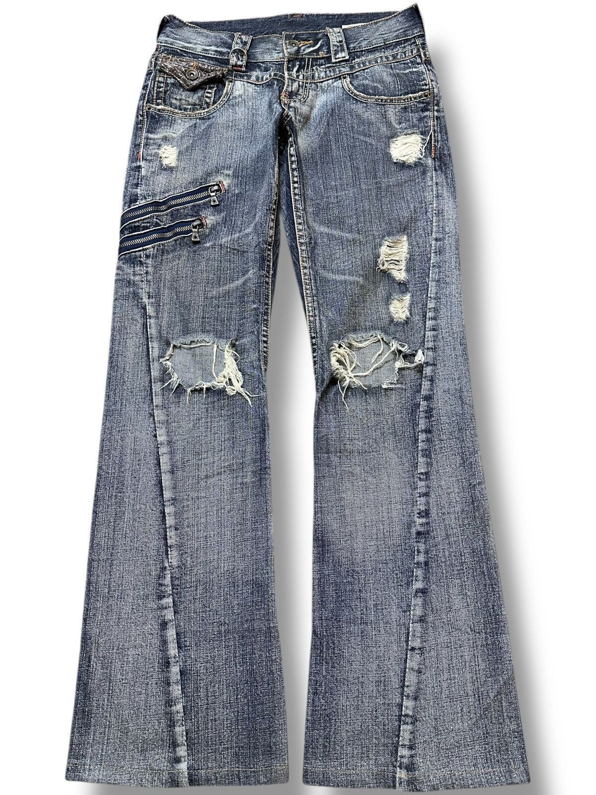 semanticdesign Vintage Semantic Design Flare Grunge Bondage Punk Denim Size US 30 / EU 46 - 1 Thumbnail