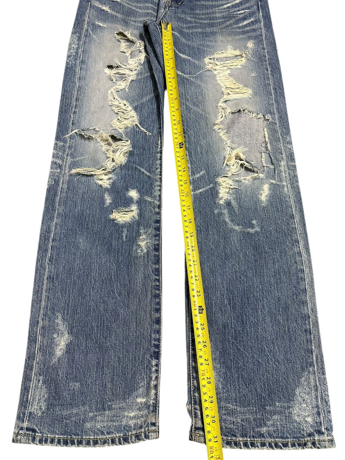If Six Was Nine Vintage Japanese Brand Distressed Destroyer Faded Wash Jeans Size US 31 - 14 Thumbnail