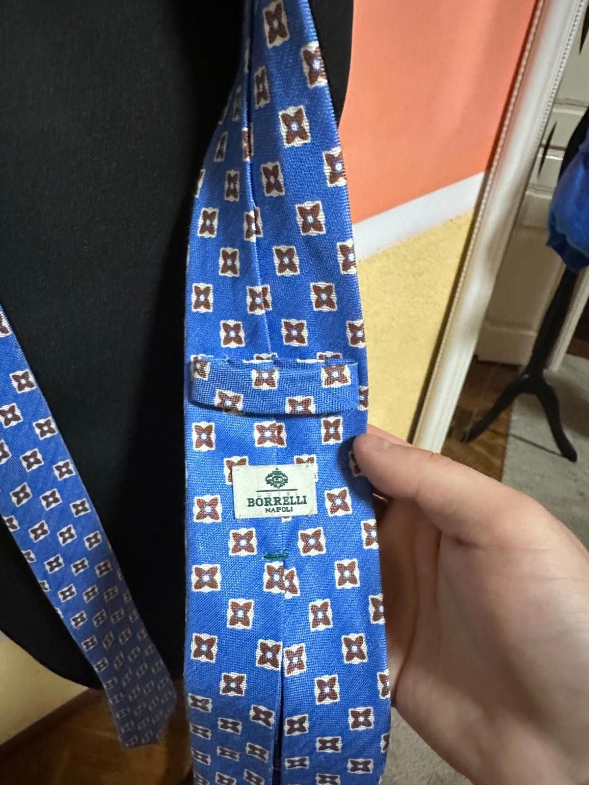 Luigi Borrelli Borrelli Napoli Blue Floral Silk Tie Size ONE SIZE - 4 Thumbnail
