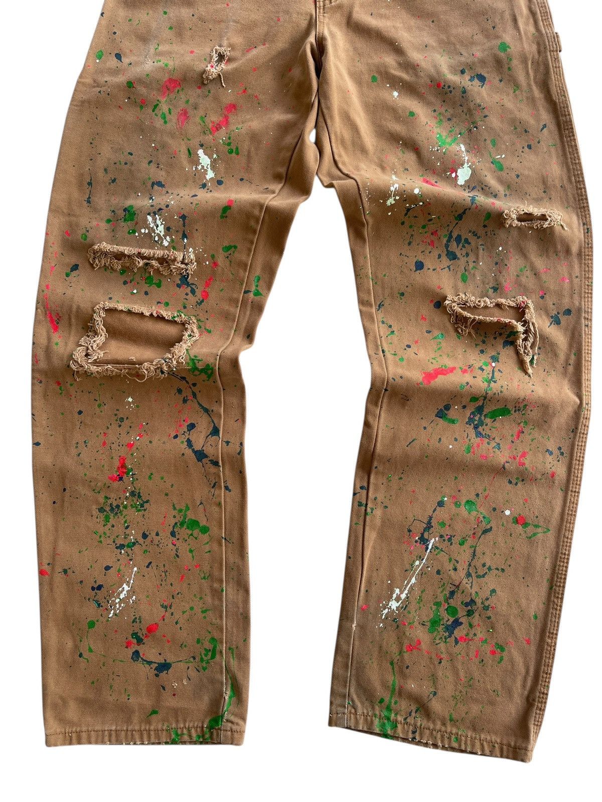 Vintage Dickies Paint Splatter Duck Fabric Distressed Carpenter Size US 33 - 4 Thumbnail