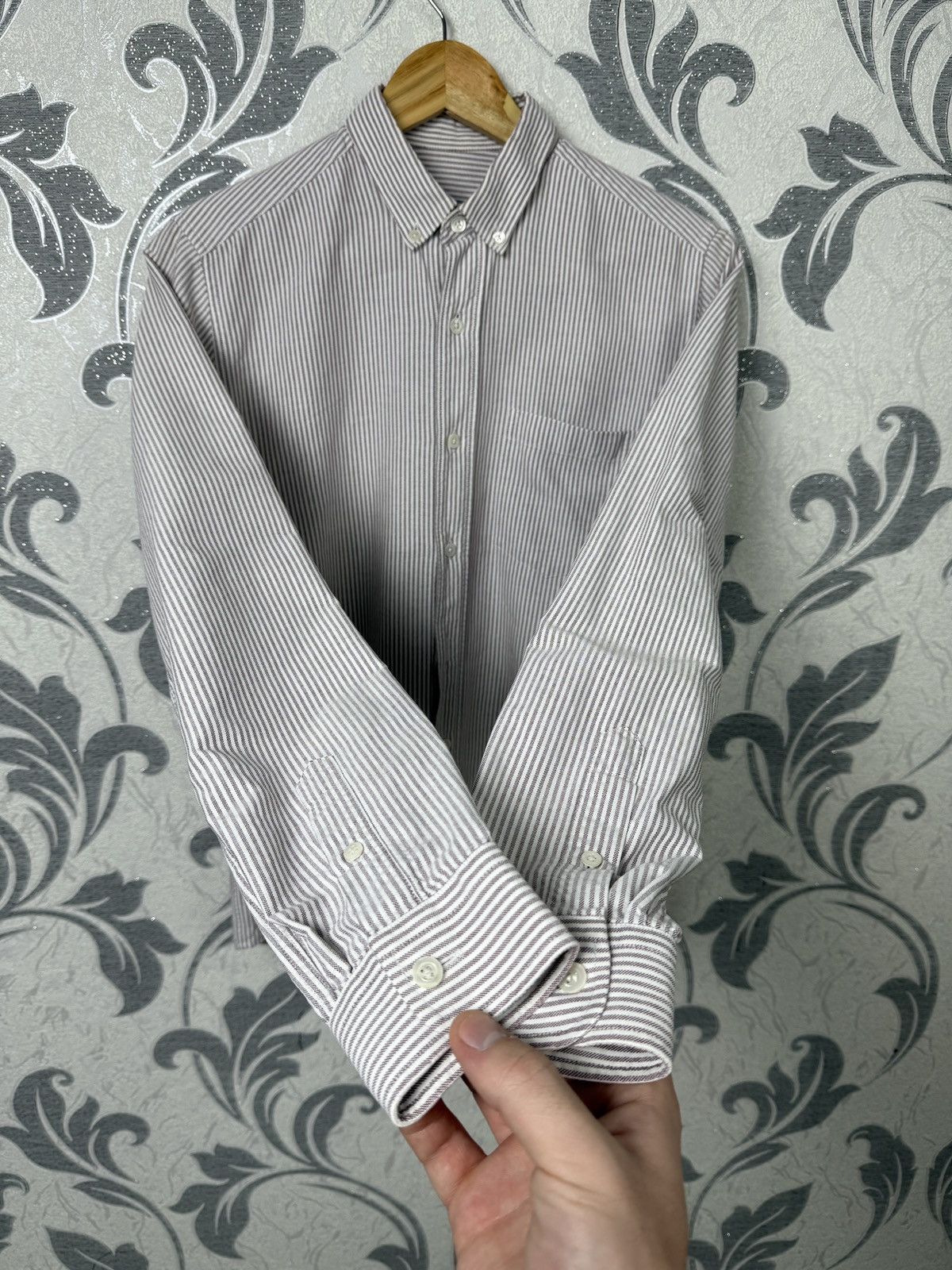 AMI AMI Alexandre Mattiussi Striped Button Up Longsleeve Shirt Size US S / EU 44-46 / 1 - 11 Thumbnail