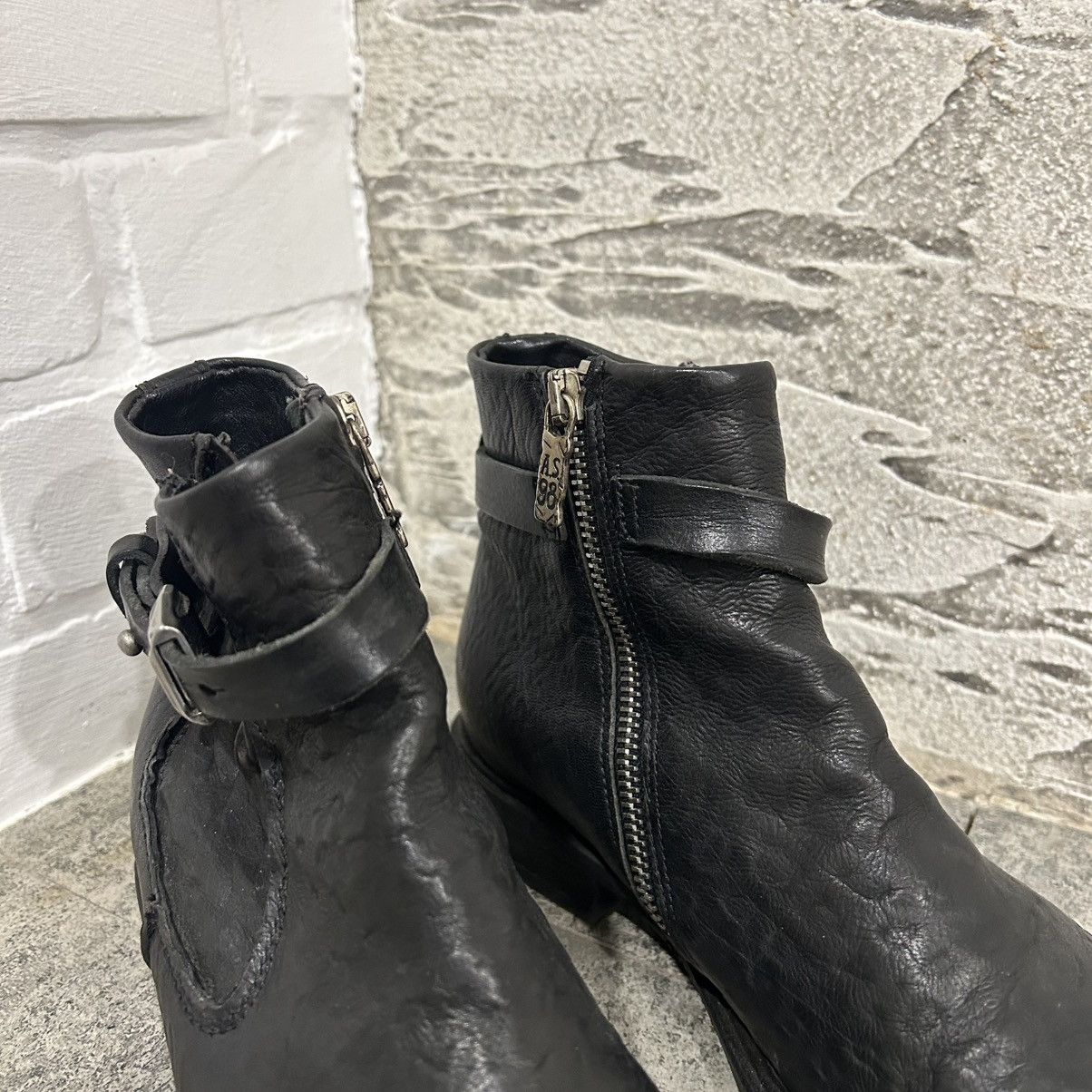 A.S.98 A.S. 98 Avant Garde Distressed Ankle Boots Guidi Style Size US 7 / IT 37 - 7 Thumbnail