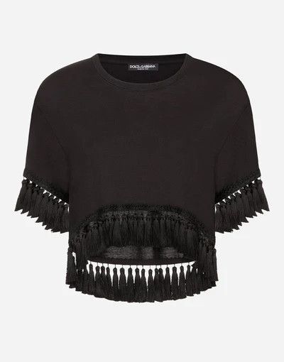 Dolce & Gabbana o1y0925 Crewneck T-Shirt in Black Size XS / US 0-2 / IT 36-38 - 1 Thumbnail