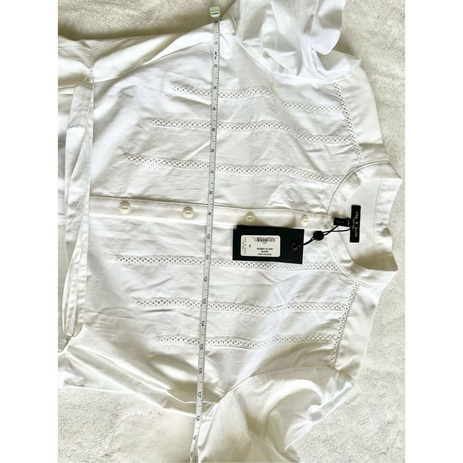Rag & Bone Rag & Bone WALTA White Embroidered Belted Shirtdress XS Size XS / US 0-2 / IT 36-38 - 5 Thumbnail