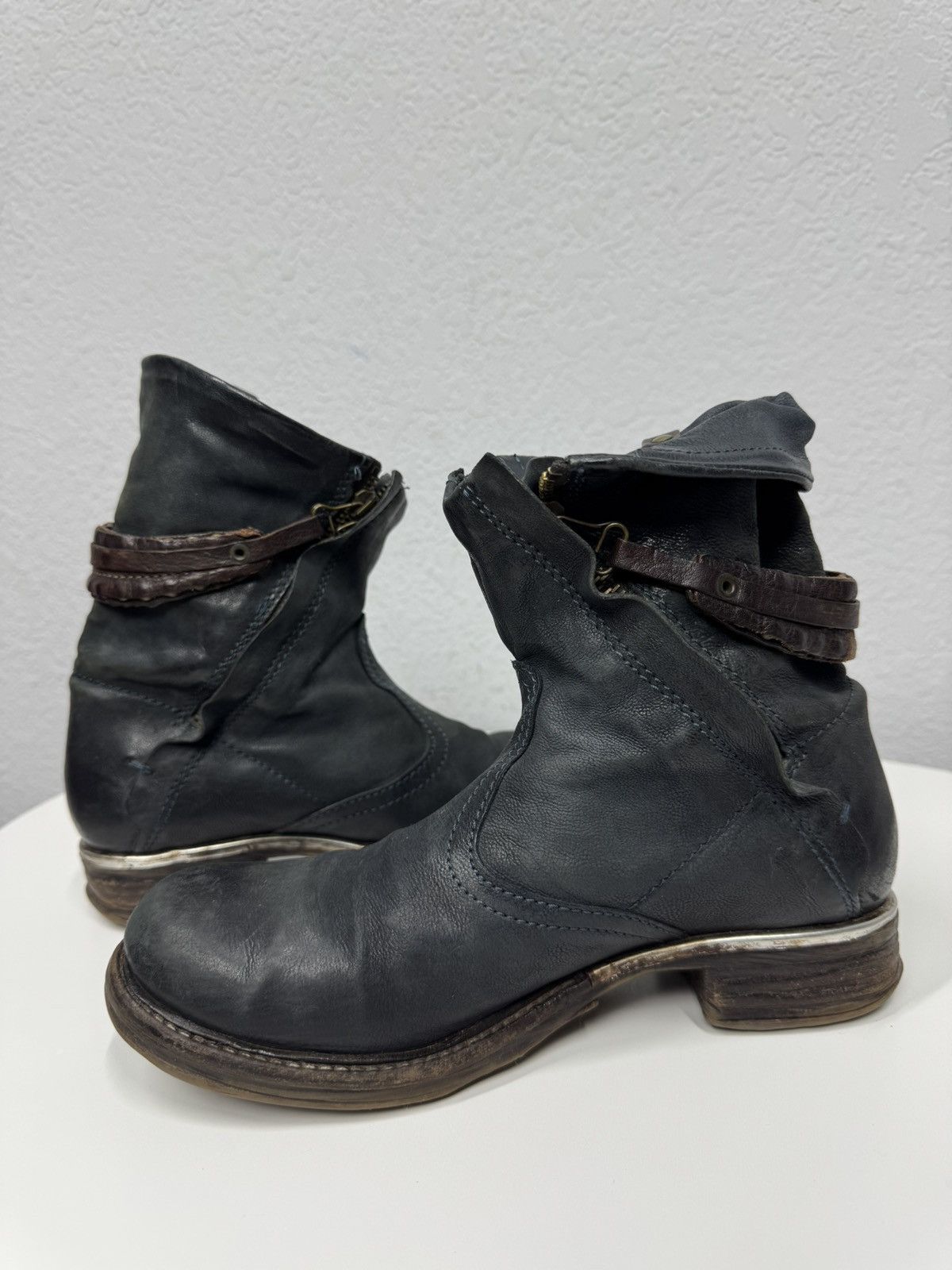 A.S.98 Vintage Leather Boots AS 98 Ankle Rick Owens Guidi style Size US 7 / IT 37 - 9 Thumbnail