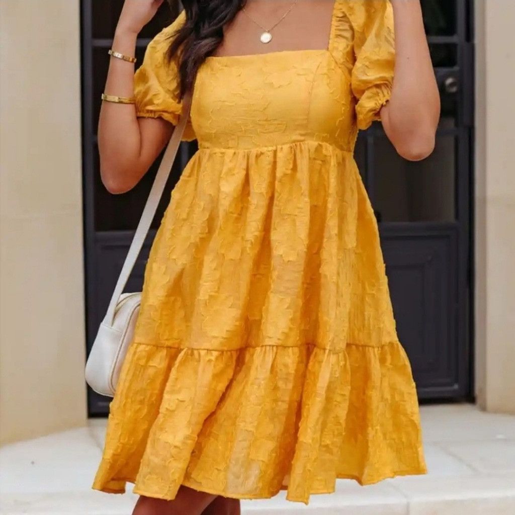 Other EUC Vici Picking Daisies Puff Sleeve Babydoll Mini Dress Size XS / US 0-2 / IT 36-38 - 4 Thumbnail