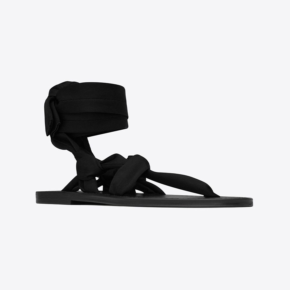 Saint Laurent Paris o1b1hav110325 732384 Nolan Sandals in Jersey in Black Size US 6 / IT 36 - 5 Thumbnail