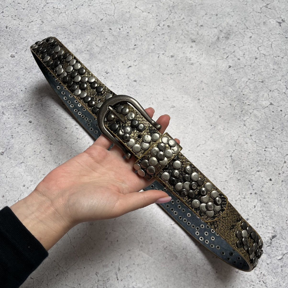 Vintage Vintage Leather Belt Crystals Avant Garde Size ONE SIZE - 2 Thumbnail