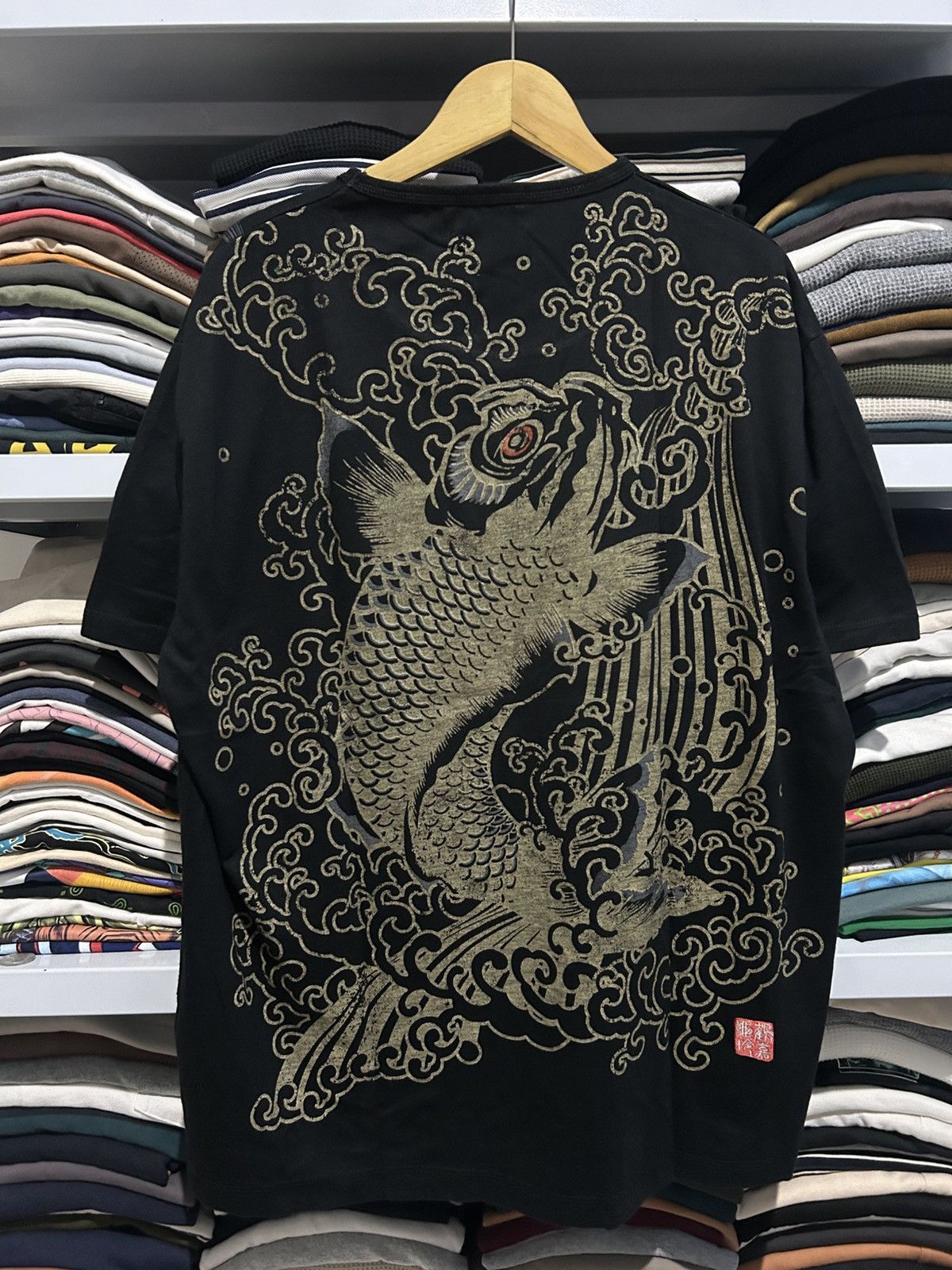 Japanese Brand Japanese Art sukajan Giant koi fish Size US XXL / EU 58 / 5 - 1 Thumbnail