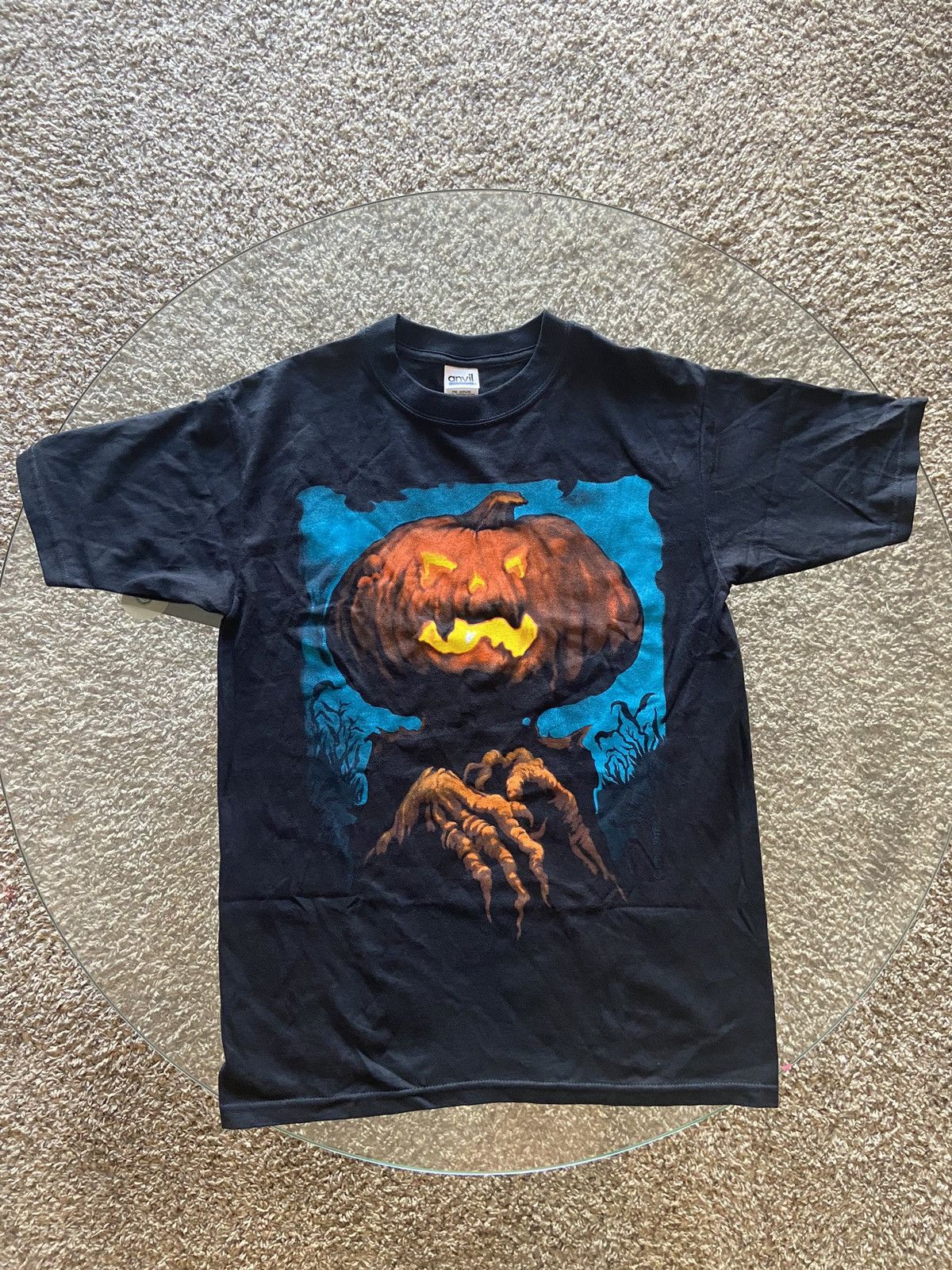 Anvil Vintage Wes Benscoter Mens Pumpkin Head Scary Art Tee Size US M / EU 48-50 / 2 - 1 Thumbnail