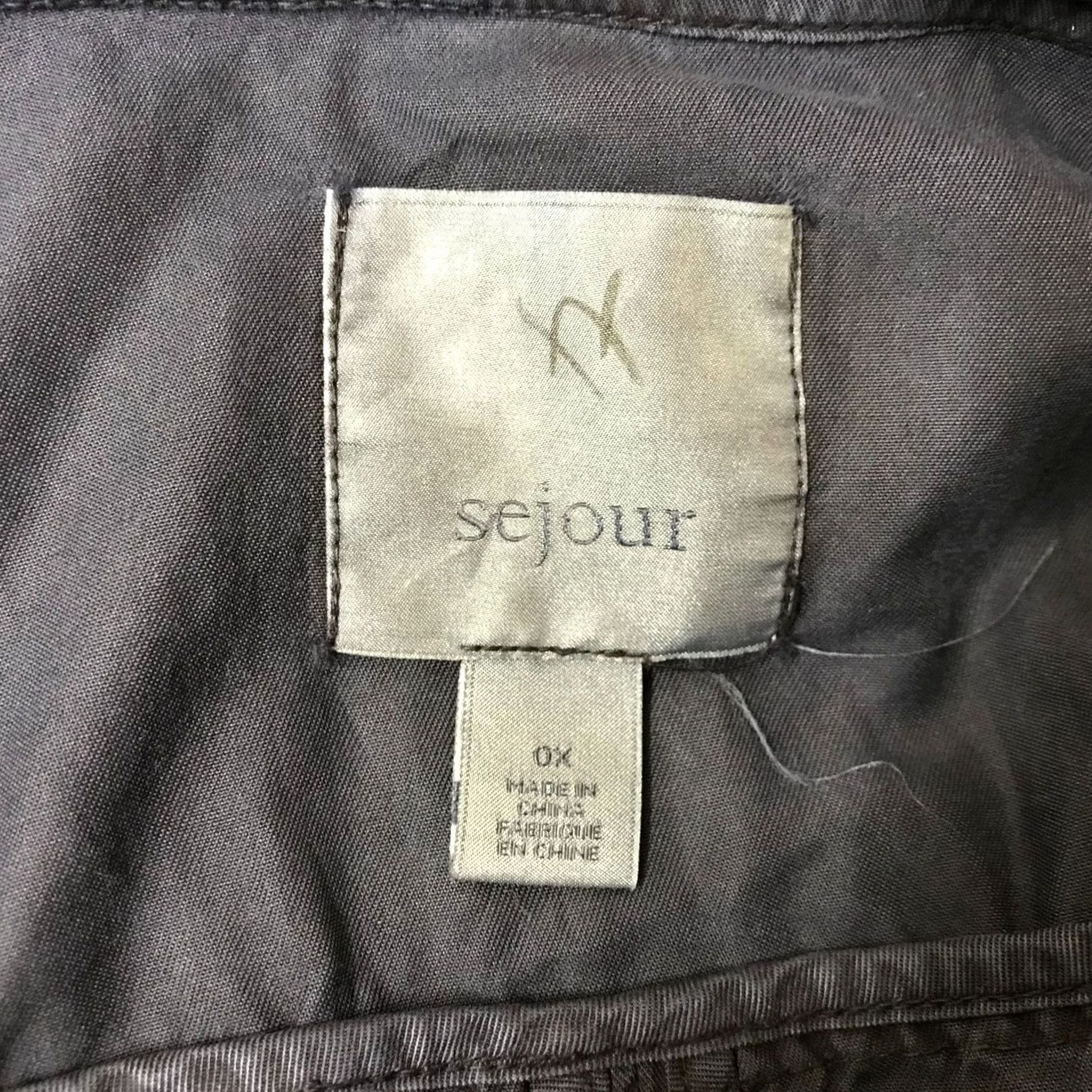 Vintage VINTAGE SEJOUR Women's 0X Navy Zip & Snap Closure Hooded Cargo Jacket Coat Shirt Size XL / US 12-14 / IT 48-50 - 7 Thumbnail