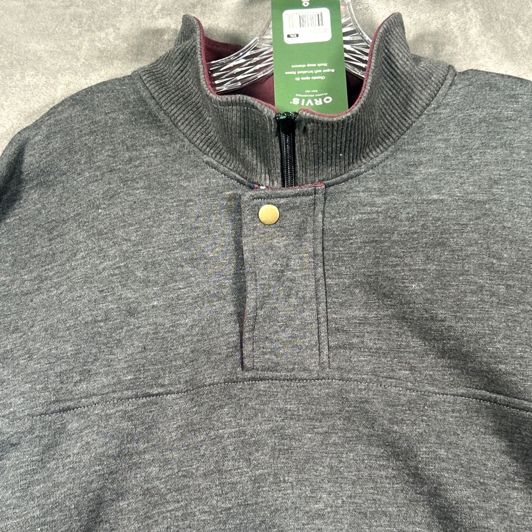 Orvis Orvis Sweatshirt Mens XXL Dark Charcoal Fleece 1/4 Zip Snap Sweater Size US XXL / EU 58 / 5 - 4 Thumbnail