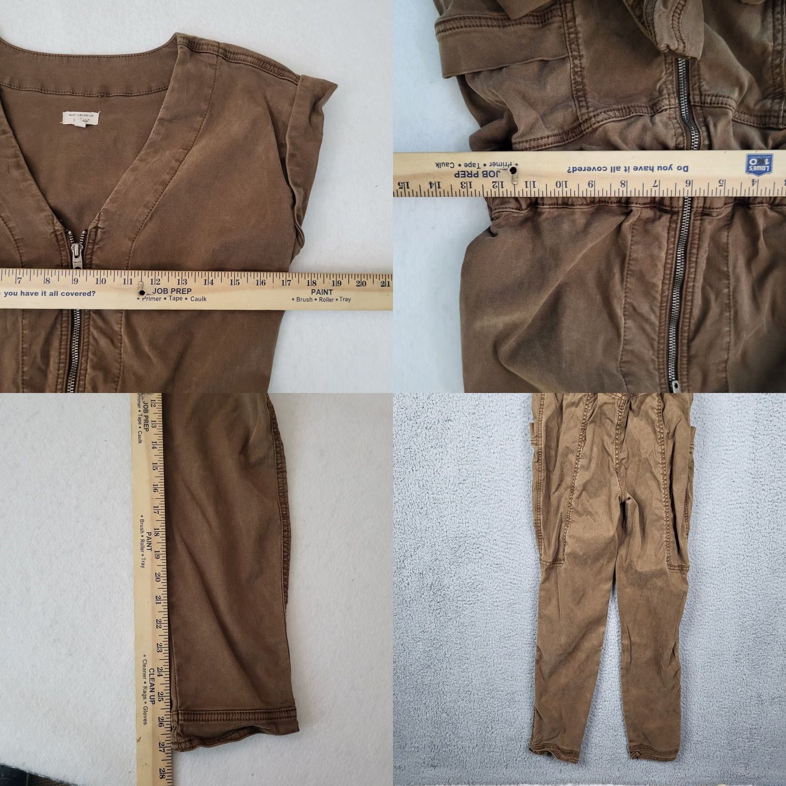 Splendid Mary Lawless Lee X Splendid Utility Zipper V-Neck Rompers & Jumpsuits Size XS Size 26" / US 2 / IT 38 - 8 Thumbnail