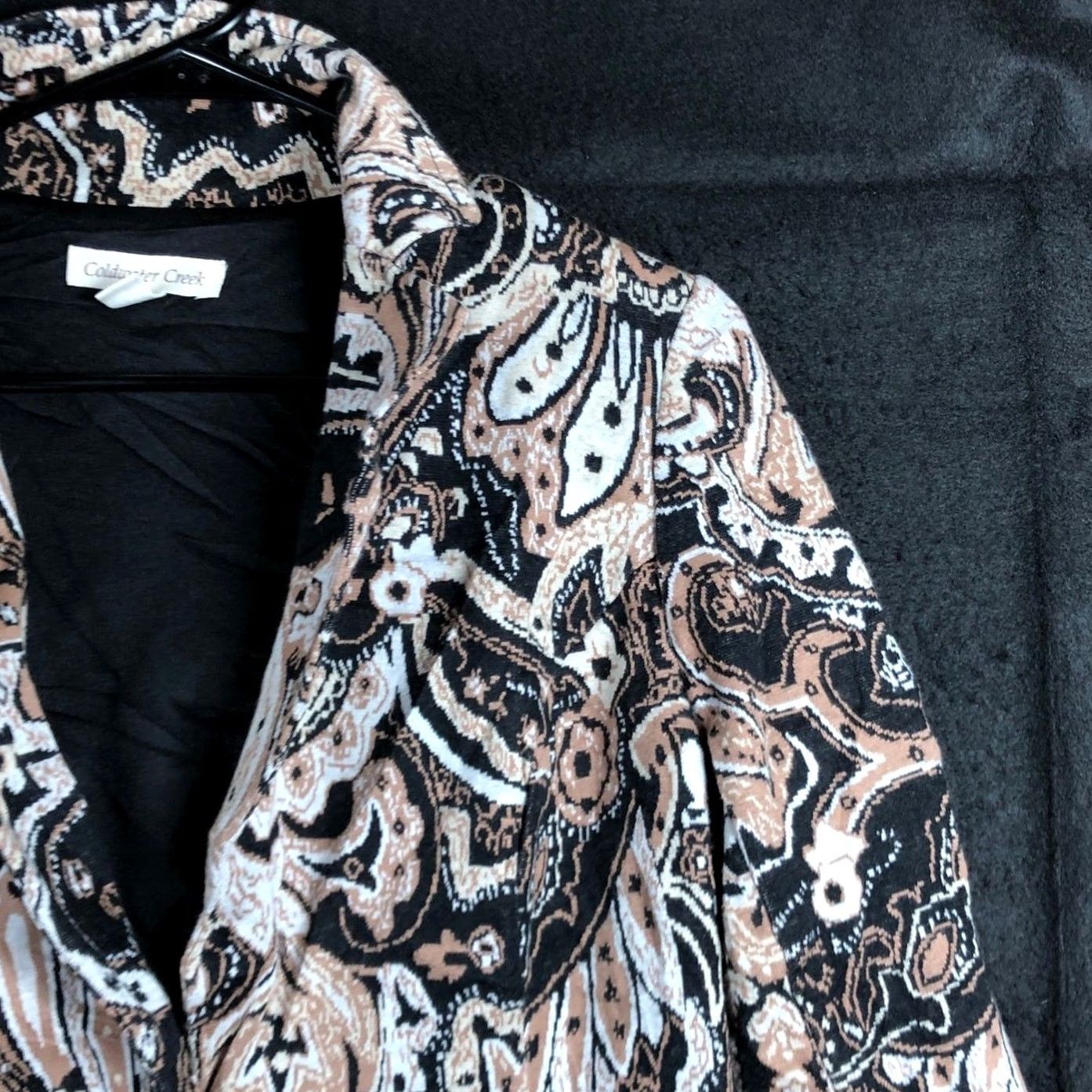 Coldwater Creek Coldwater Creek Jacket Womens Black Brown Paisley Button Collared Petite 6P Size M / US 6-8 / IT 42-44 - 5 Thumbnail