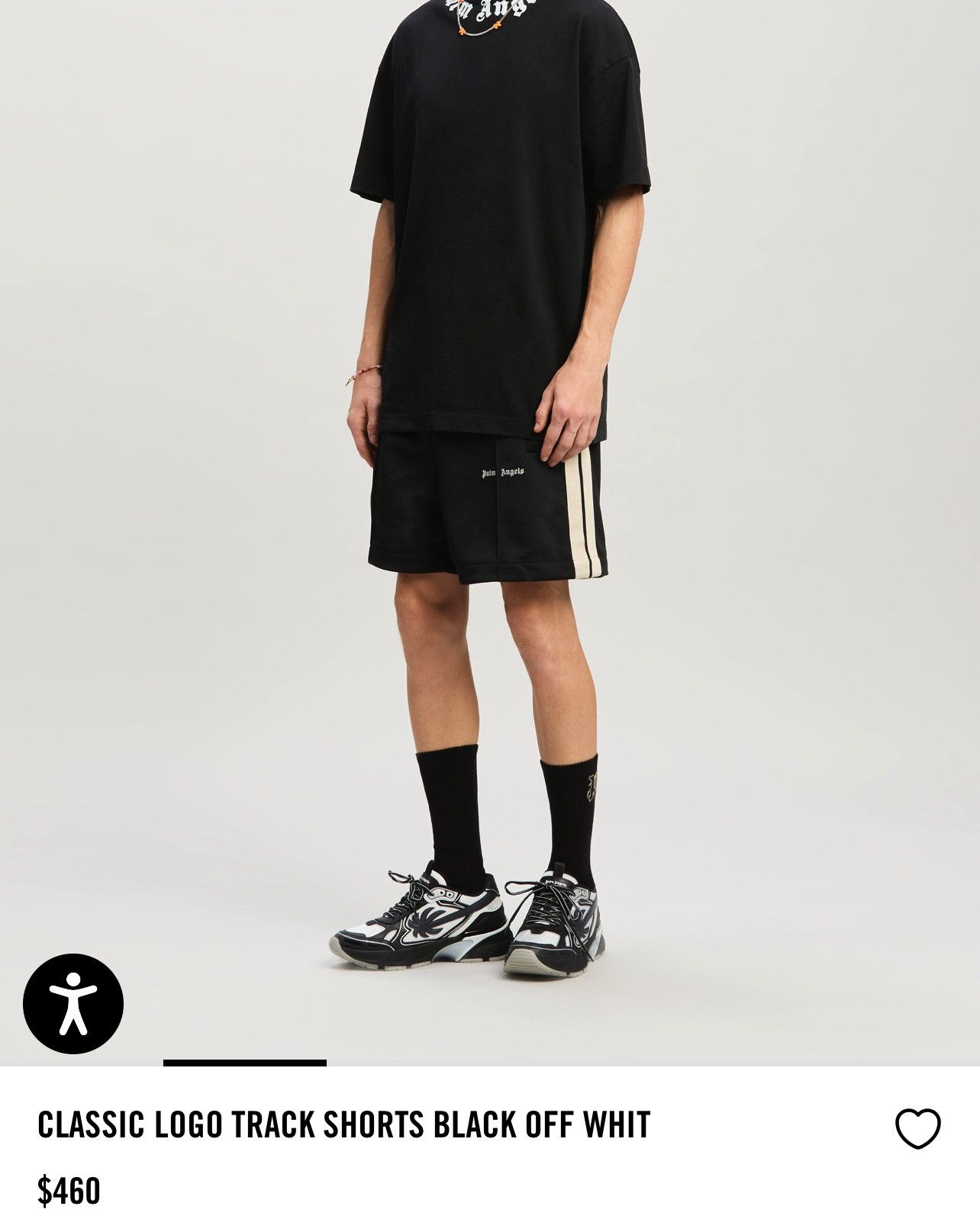 CLASSIC LOGO TRACK SHORTS BLACK OFF WHIT Men's luxury shorts - Off