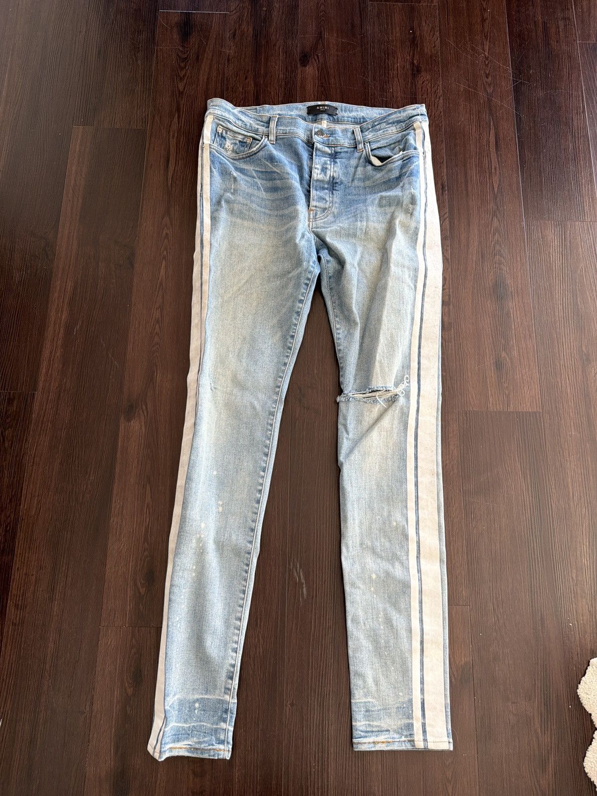 Amiri Amiri Striped Light Blue Jeans Size US 38 / EU 54 - 1 Thumbnail