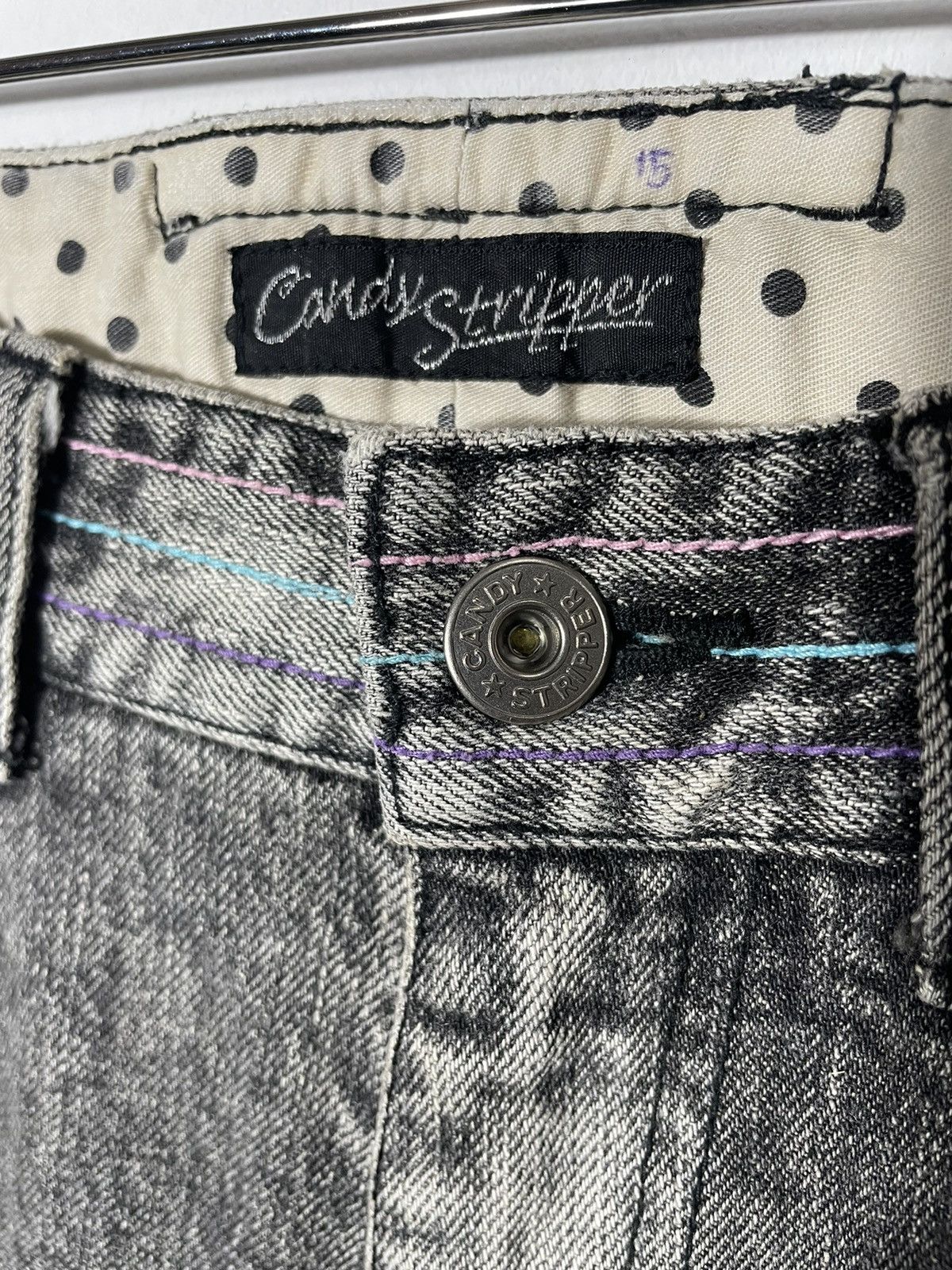Japanese Brand Candy Stripper Art Design Jeans Rare Size US 29 - 7 Thumbnail