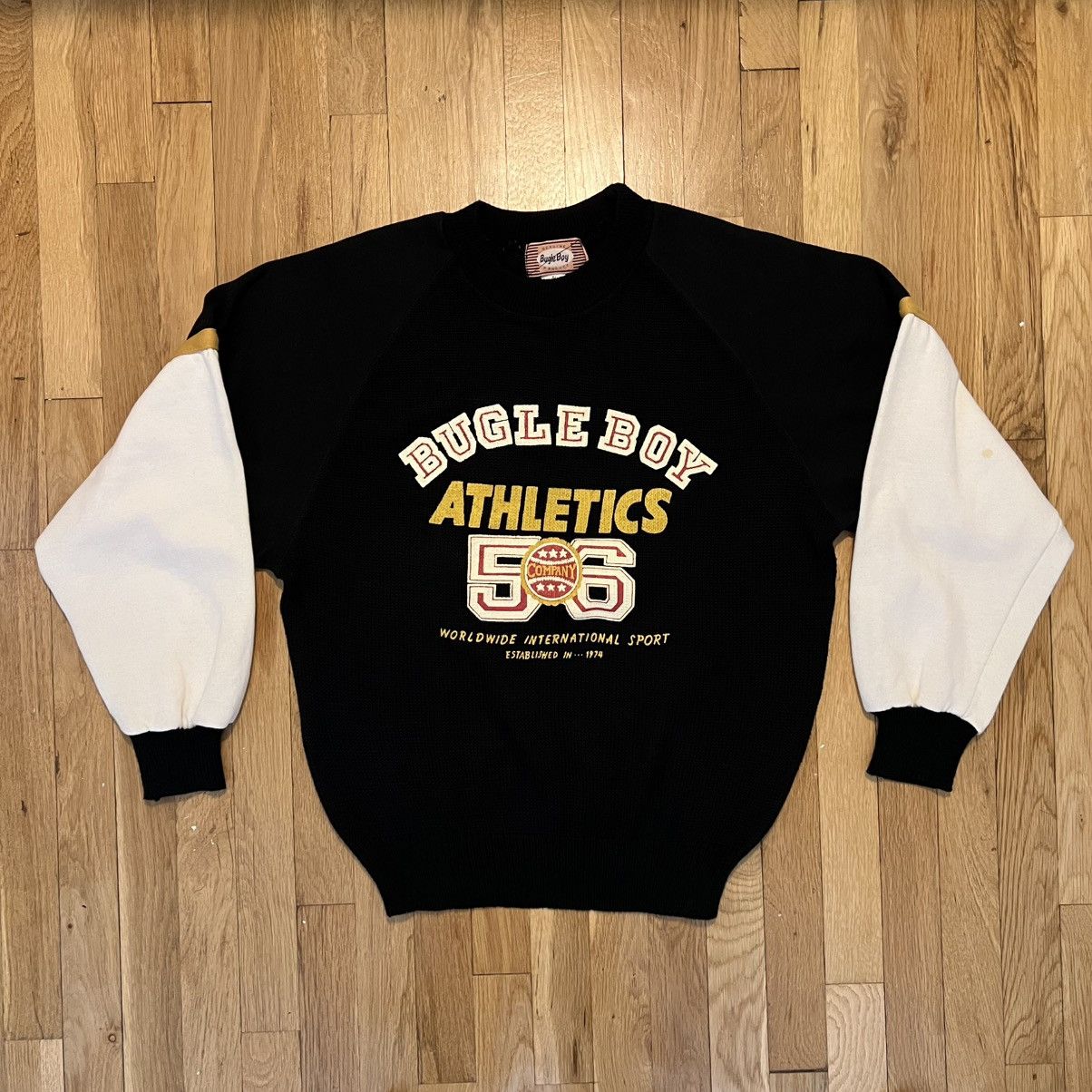 Bugle Boy Vintage Bugle Boy Athletics Black Long Sleeve Sweater Small Size US S / EU 44-46 / 1 - 1 Thumbnail