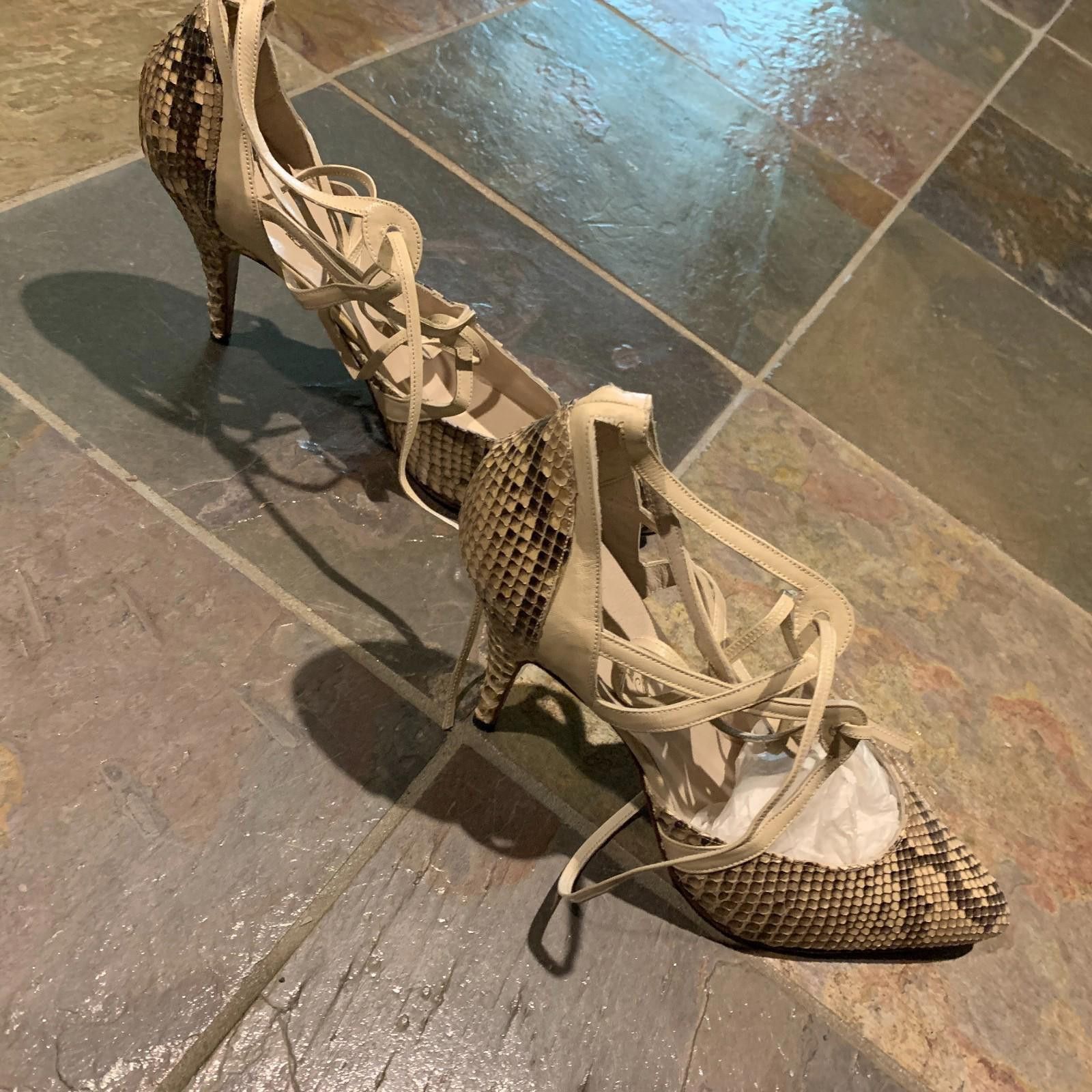 Zara Vintage Womens ZASA Snake Skin Closed Toe Heels Sz 10 (G100) Size US 10 / IT 40 - 4 Thumbnail