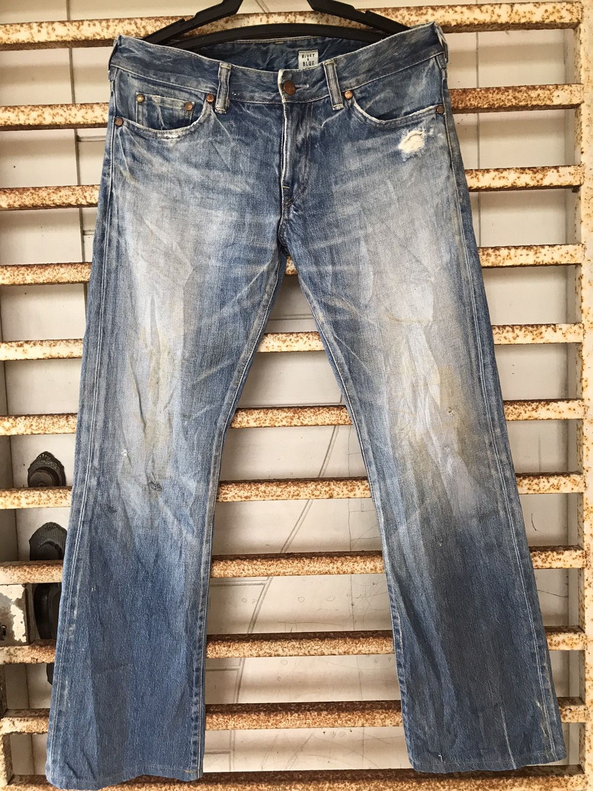 Japanese Brand RIVERT & BLUE Made in Japan Bootcut Flared Jeans 29x30 Size US 29 - 2 Thumbnail