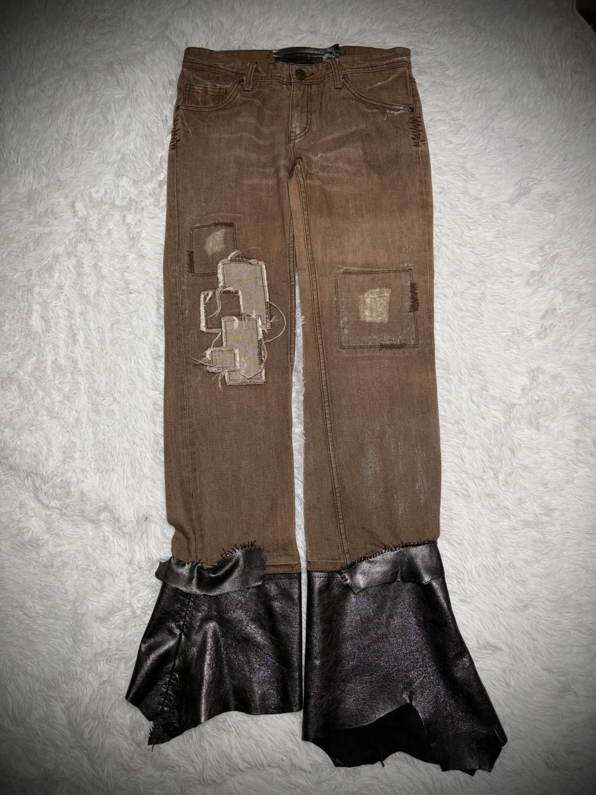If Six Was Nine asymmetrical reconstructed hybrid flared jeans Size US 32 / EU 48 - 1 Thumbnail