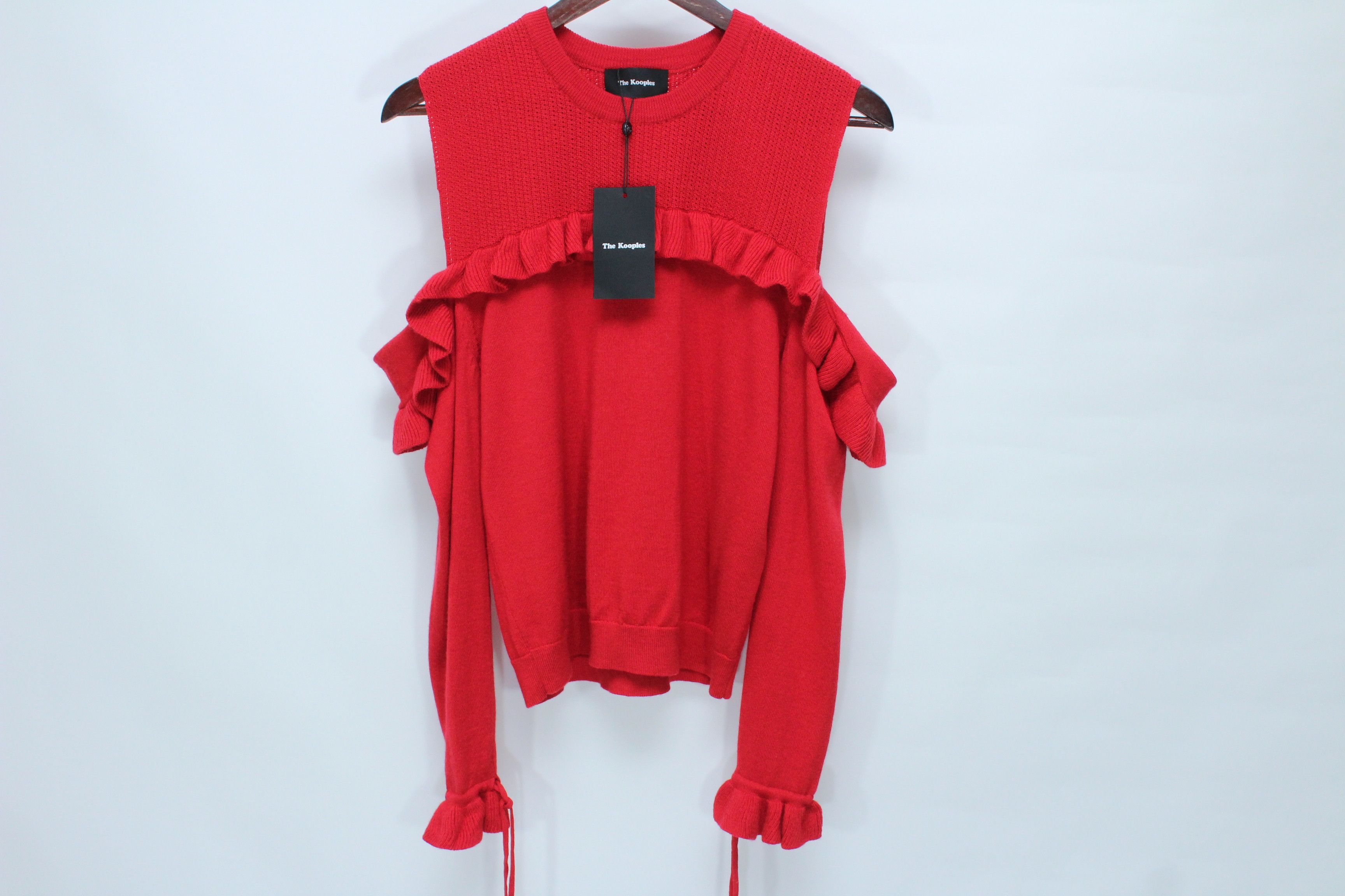 The Kooples The Kooples NWT Red Merino Wool Ruffle Sweater Size M / US 6-8 / IT 42-44 - 1 Thumbnail