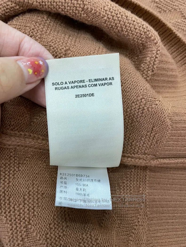 Hermes Hermes Khaki Short Sleeve Dress with Subtle Patterns Size XXS / US 00 / IT 34 - 6 Thumbnail