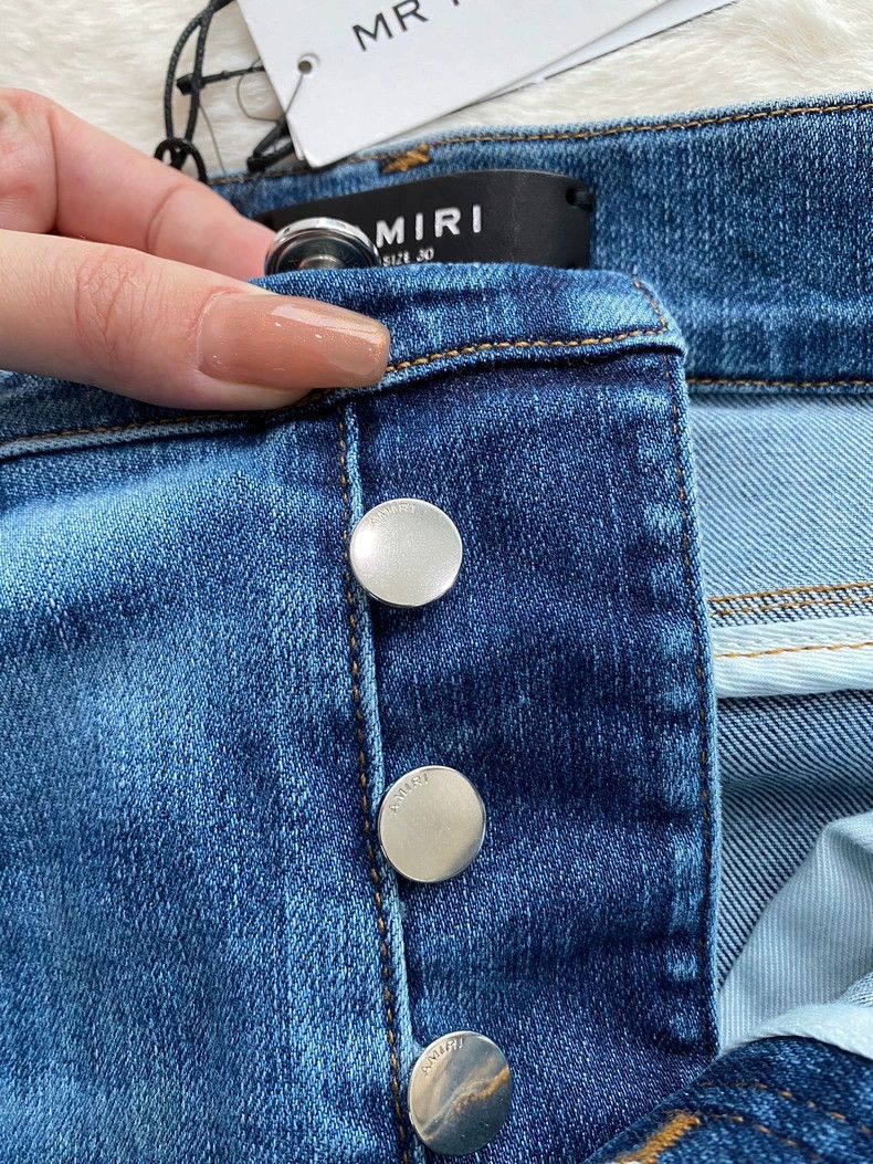 Amiri Amiri Washed Blue Hawaiian Patchwork Jean Size US 30 / EU 46 - 6 Thumbnail