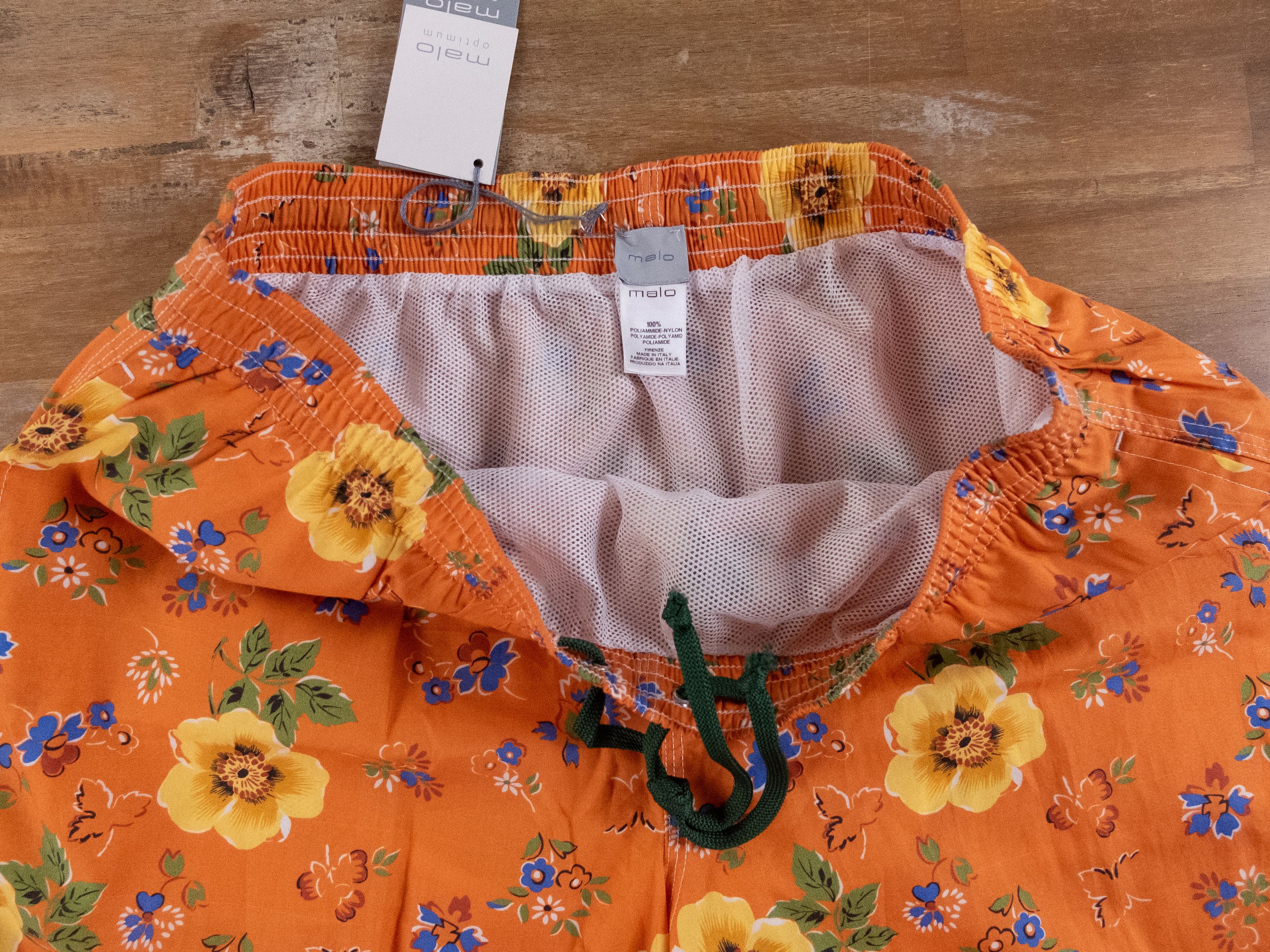 Malo MALO Optimum orange floral print swim shorts XXL Italy Size US 38 / EU 54 - 2 Thumbnail
