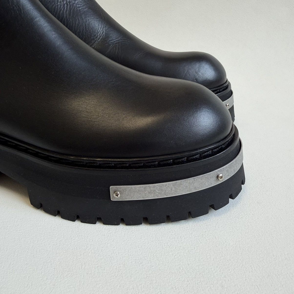 Ann Demeulemeester Metal Plaque Detail Black ‘Tucson’ Combat Boots Size US 6 / IT 36 - 13 Thumbnail