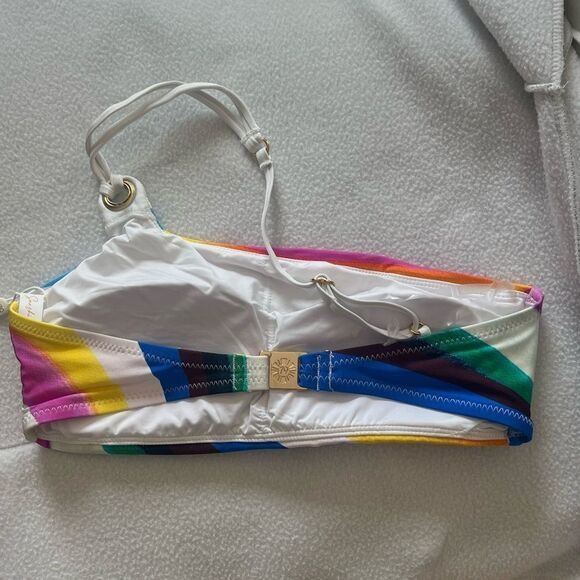 Designer Sunshine 79 Rainbow One Shoulder Swimsuit Bikini Top Size S / US 4 / IT 40 - 5 Thumbnail