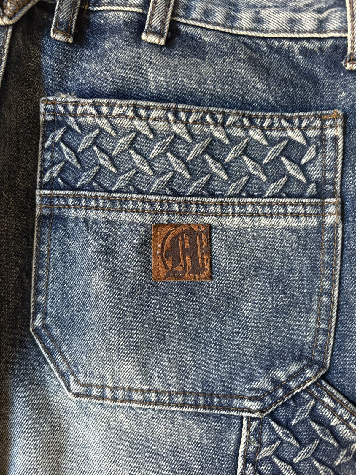 Menace Menace STEEL EMBOSSED DENIM CARPENTER PANTS Size US 32 / EU 48 - 5 Thumbnail