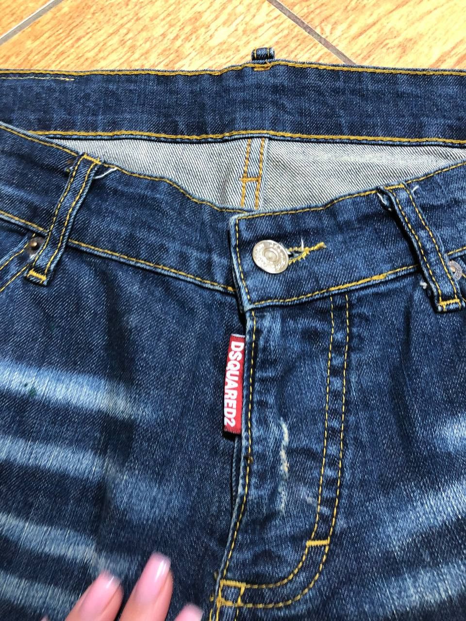 Dsquared2 DSQUARED2 Wash Denim Distressed Straight Jeans Size US 34 / EU 50 - 5 Thumbnail