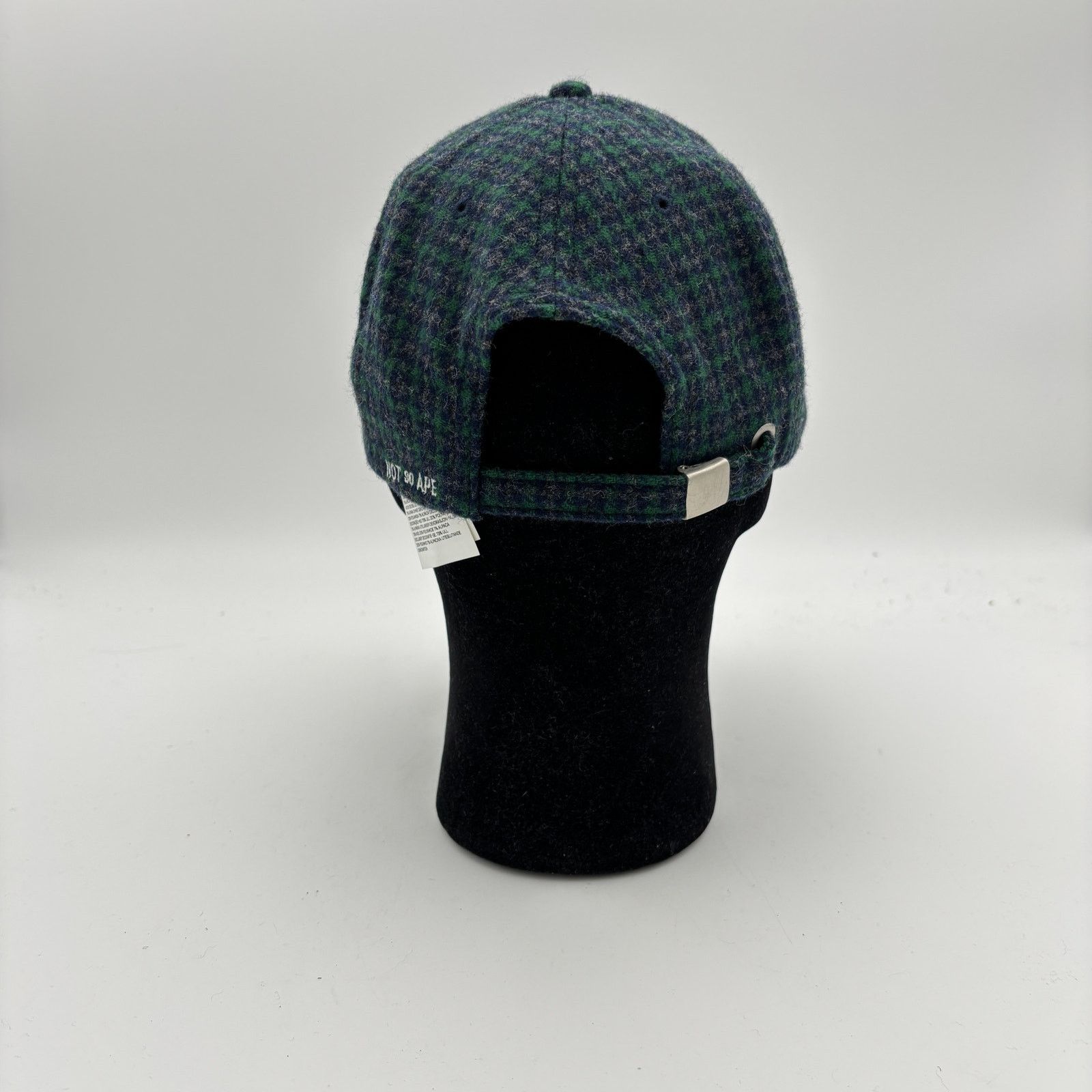 Japanese Brand Not So Ape Logo Wool Blend Houndstooth Strapback Hat Size ONE SIZE - 4 Thumbnail