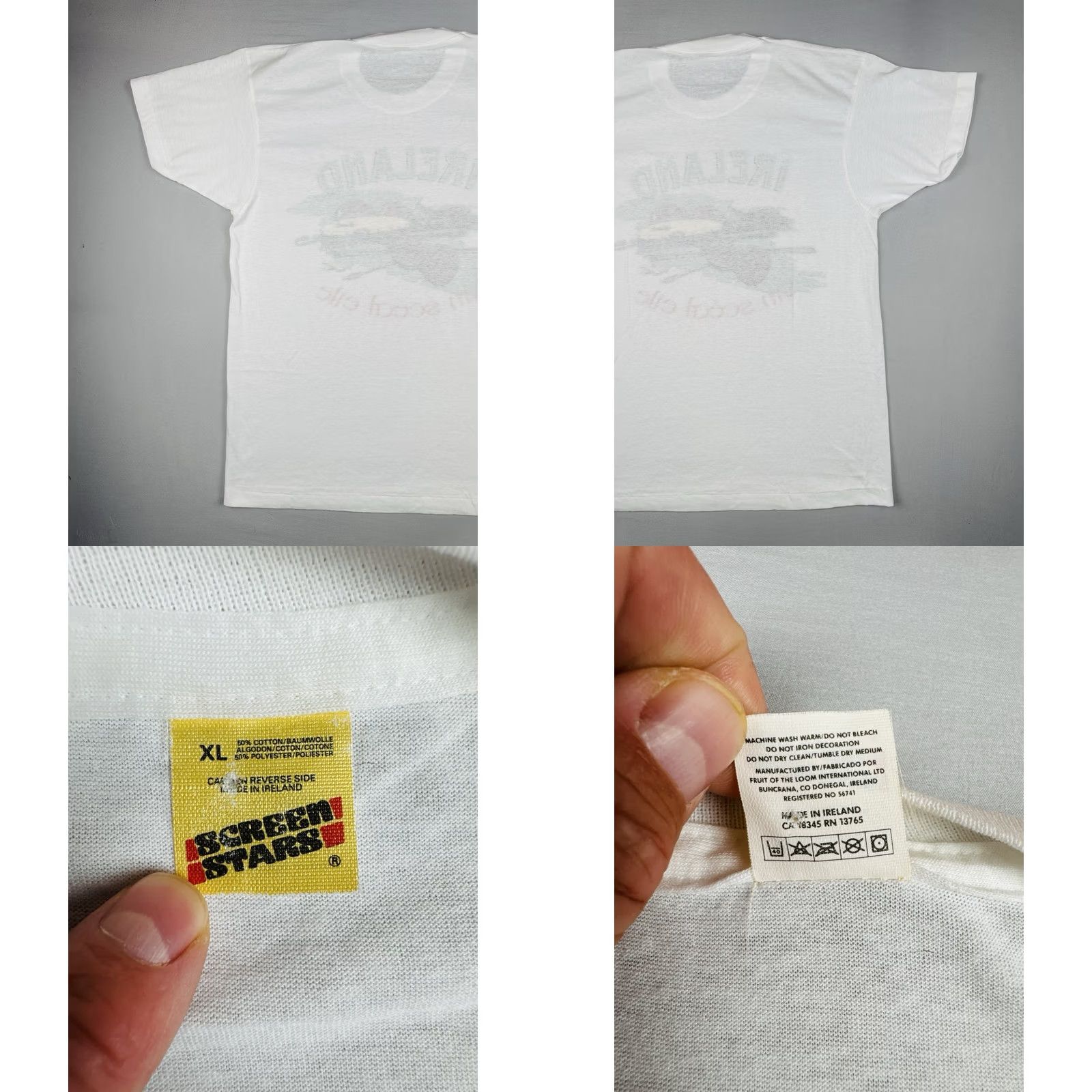 Vintage VINTAGE Screen Stars Ireland Sin Scéal Eile T Shirt 80s White XL Mens Size US XL / EU 56 / 4 - 8 Thumbnail