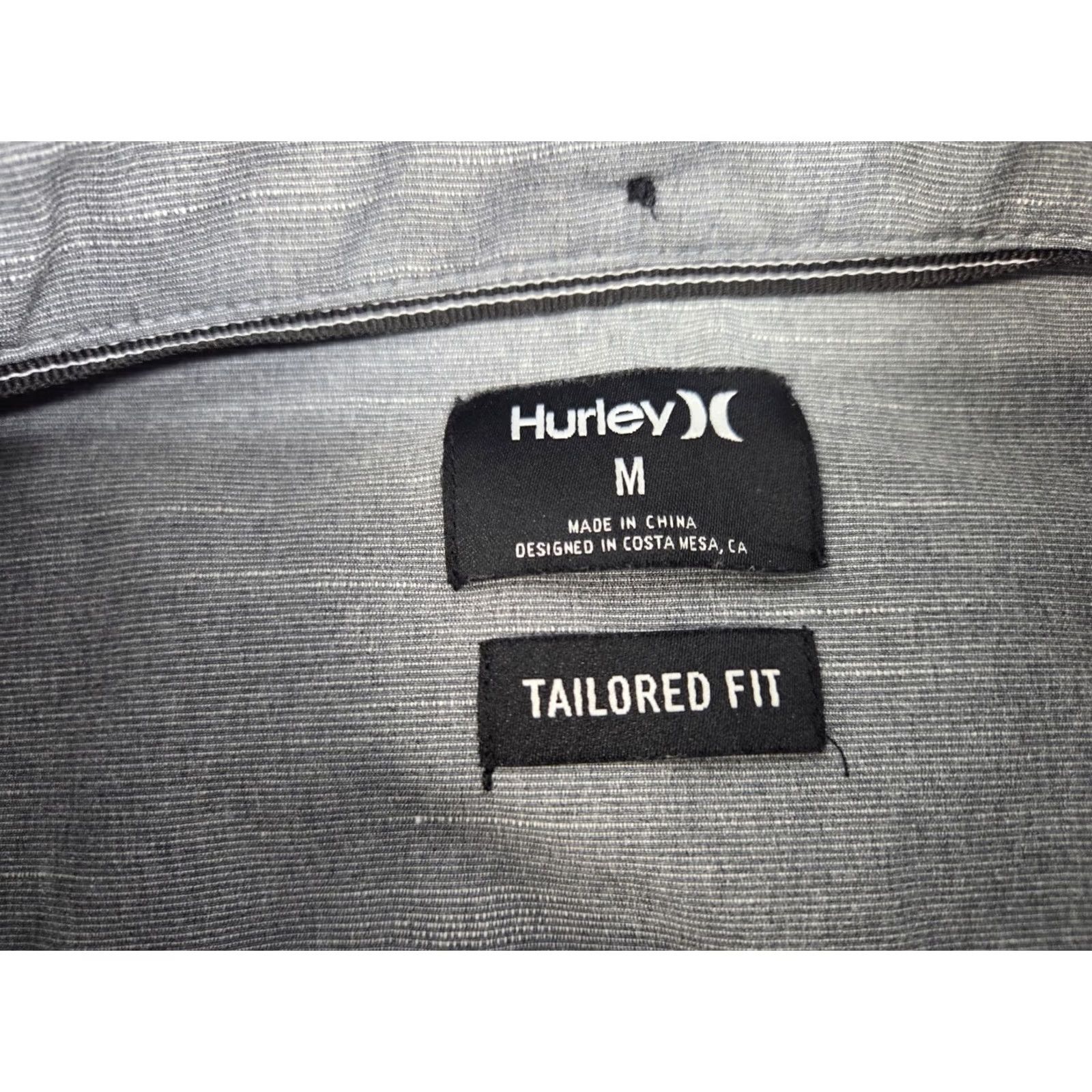 Hurley Hurley Mens Short Sleeve Button-Up Tailored Fit Shirt Grey Size M Size US M / EU 48-50 / 2 - 3 Thumbnail