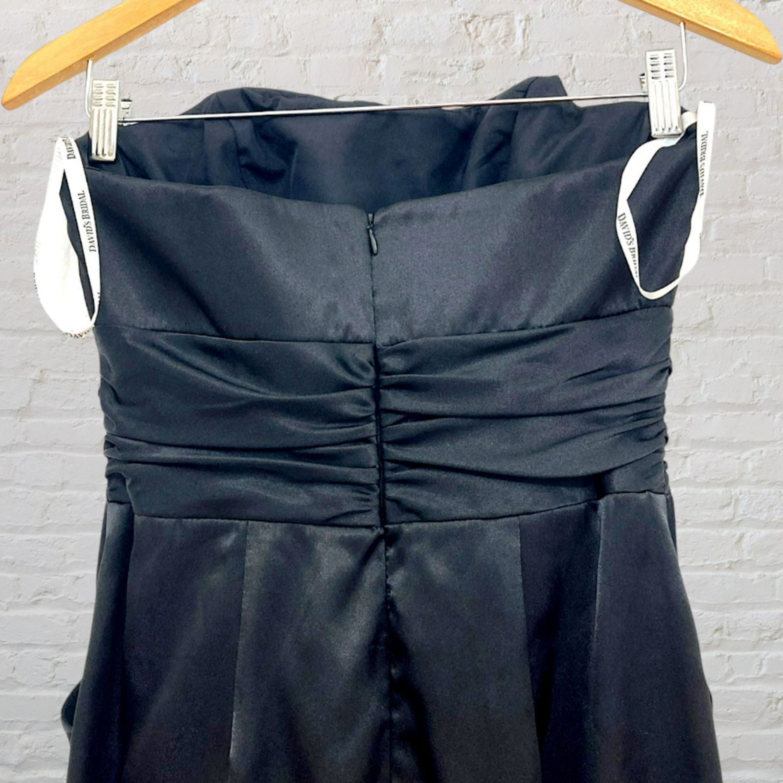 Other David's Bridal Black Satin Strapless Dress - Size 8 Size M / US 6-8 / IT 42-44 - 5 Thumbnail