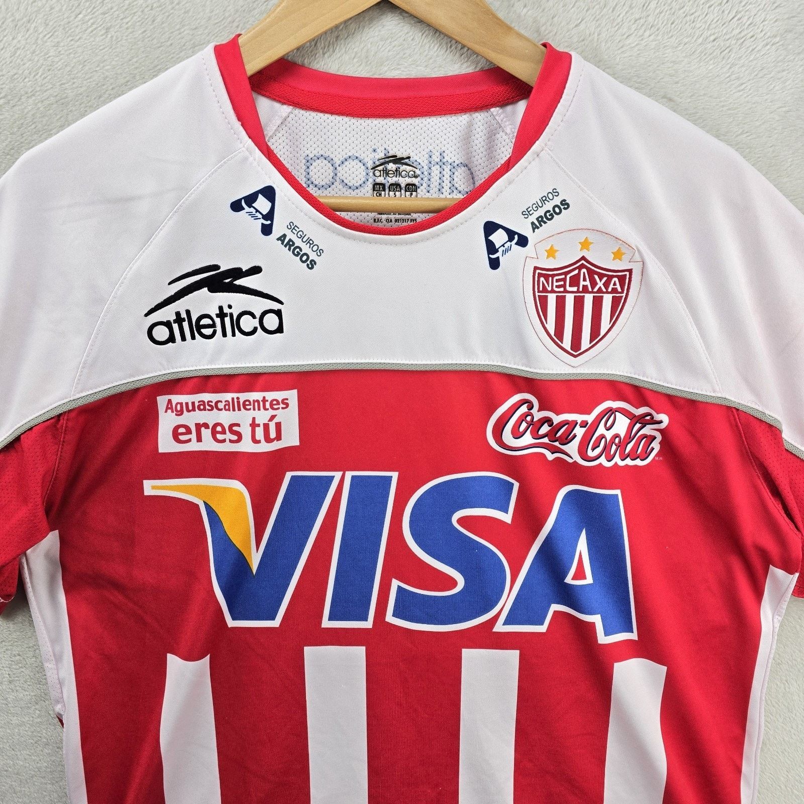 Atletica Atlética Necaxa Soccer Jersey Mens Small Striped 2006-2007 Size US S / EU 44-46 / 1 - 2 Thumbnail
