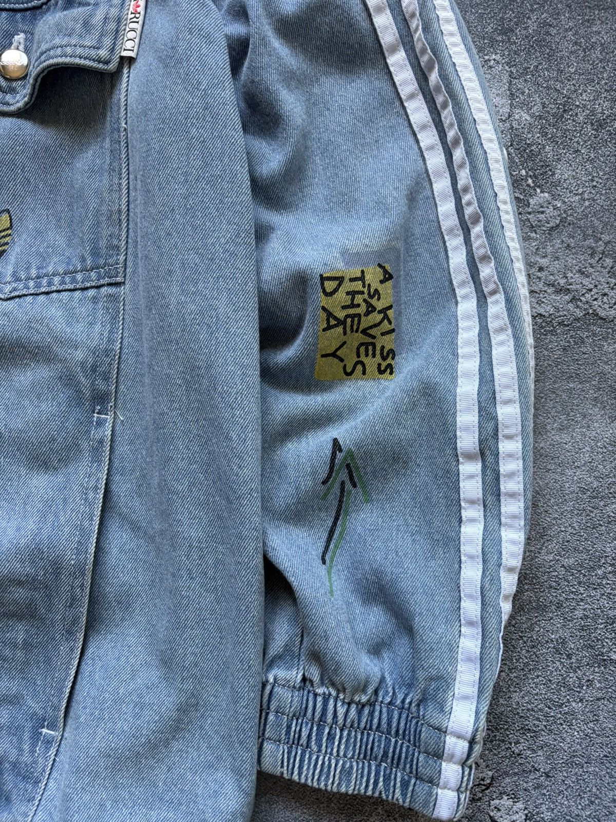 Adidas Adidas x Florucci Y2K Streetwear Women’s Denim Jacket Rare Size XS / US 0-2 / IT 36-38 - 9 Thumbnail