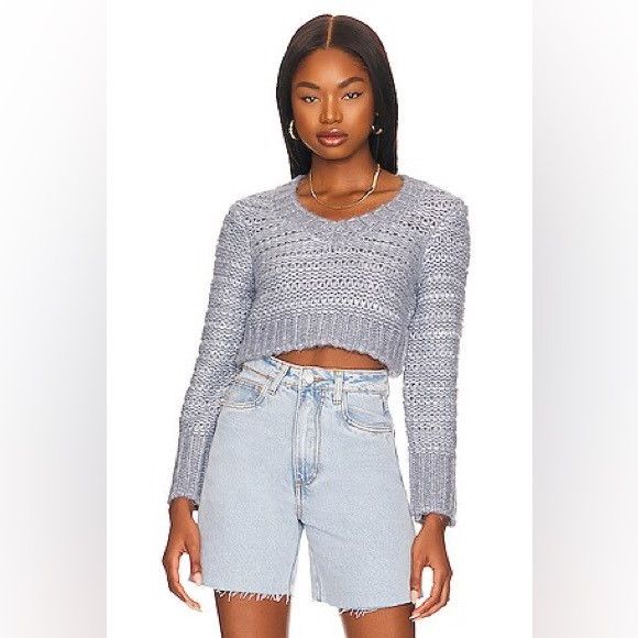 Lovers and Friends 🎀 NEW LOVERS + FRIENDS Galina Pullover in Steel Blue Size L / US 10 / IT 46 - 2 Thumbnail