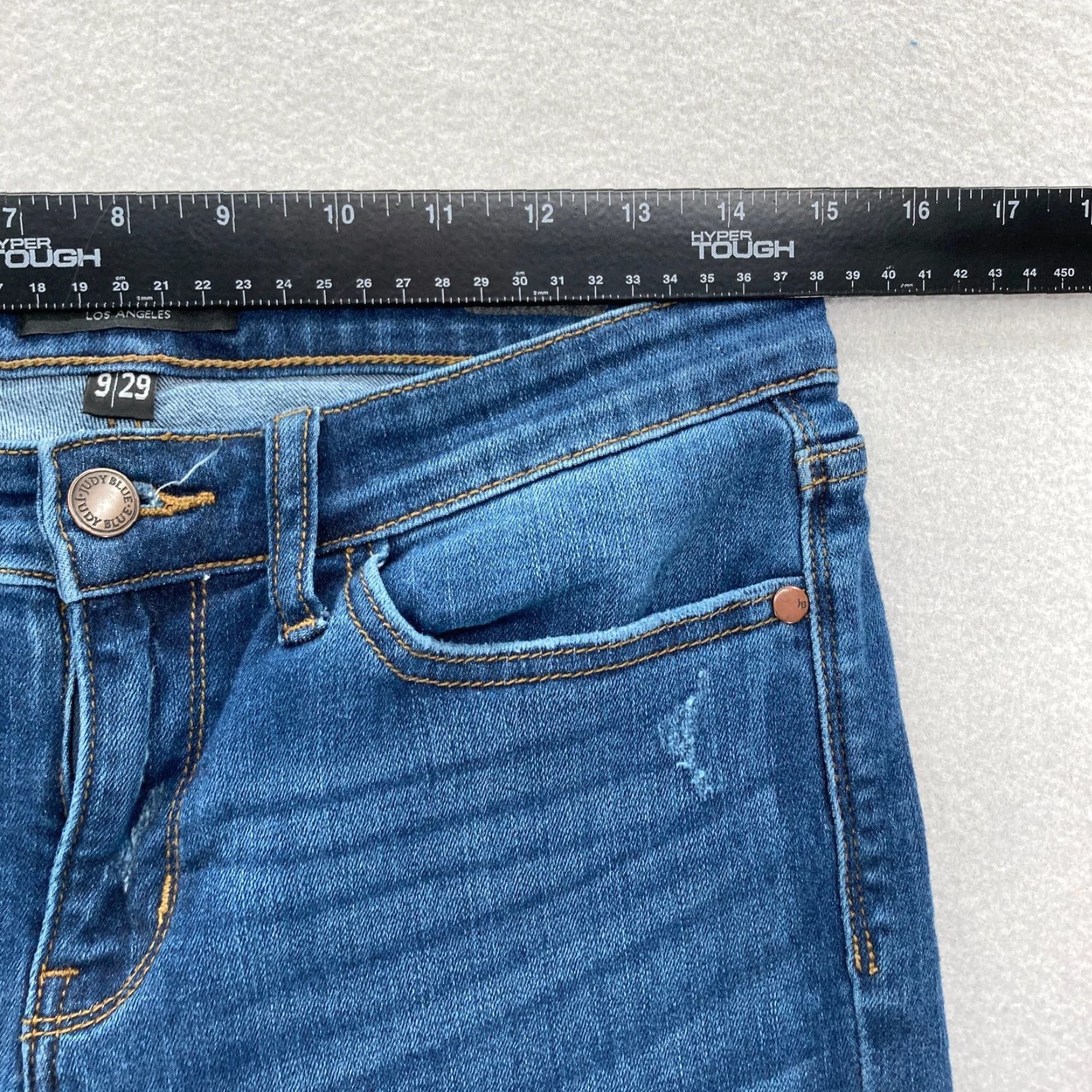Denime Judy Blue Jeans Women's 9/29 Skinny Fit Cuffed Dark Wash Blue Stretch Denim Jeans Size 29" - 7 Thumbnail