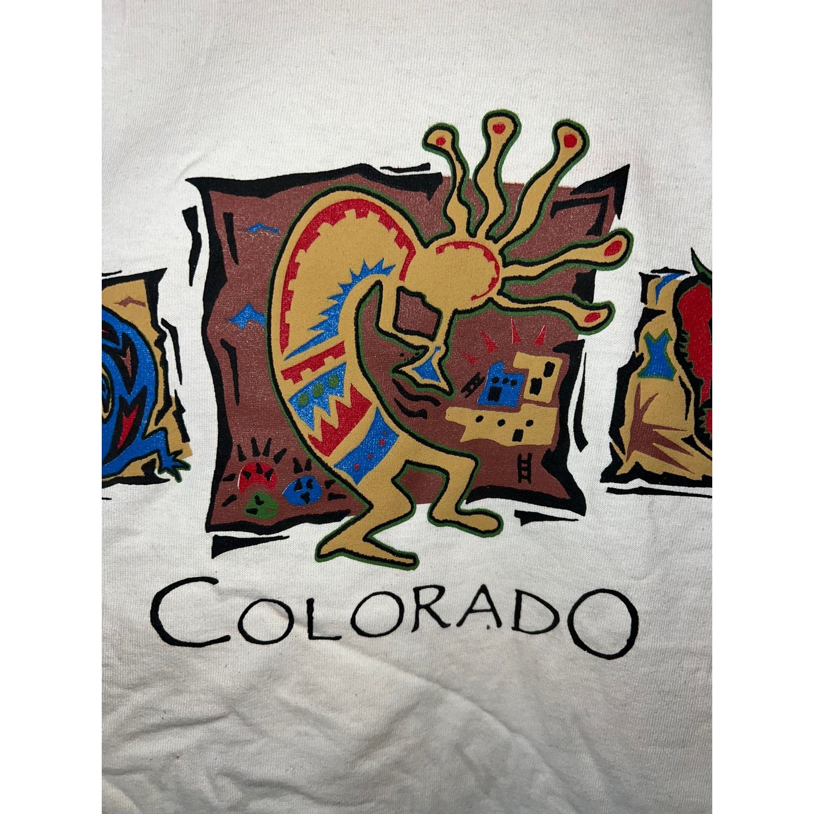 Fruit Of The Loom Vintage Aboriginal Dancer Shirt Kokopelli Tee VTG 90s L Size US L / EU 52-54 / 3 - 2 Thumbnail