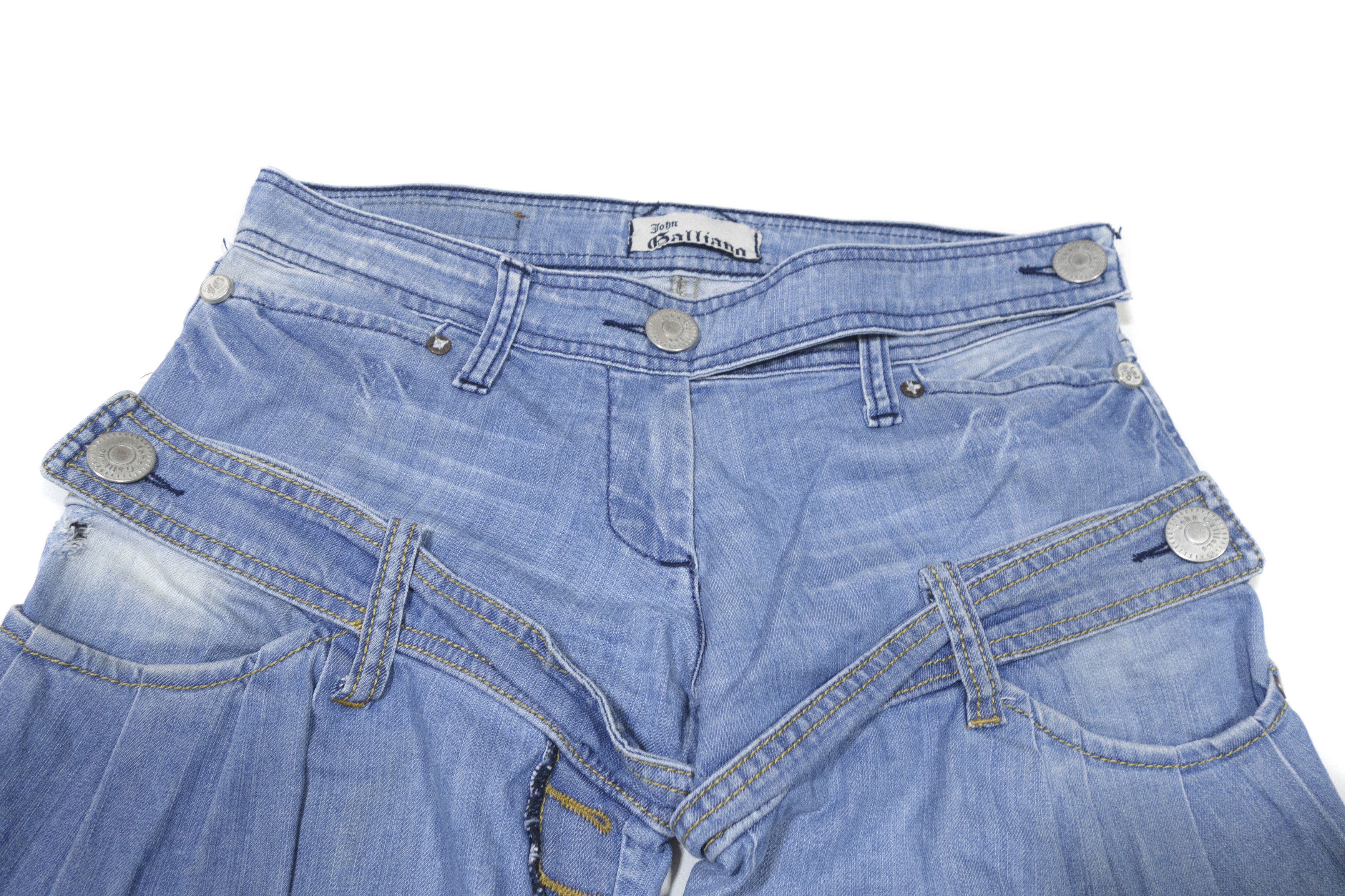 John Galliano 90S Double Layered Y2K Baggy Jeans Vintage Size 30" / US 8 / IT 44 - 3 Thumbnail