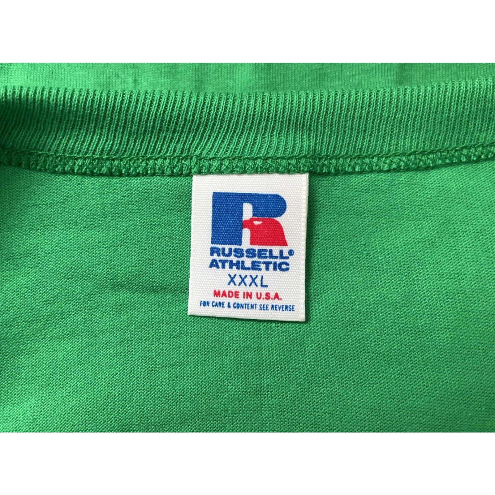 Russell Athletic VINTAGE Russell Athletic Henley T-Shirt Men's 3XL Green NWOT Deadstock USA 90s Baseball Tee Short Sleeve Two-Button Placket Eagle Patch Mens Shirt Size US XXL / EU 58 / 5 - 3 Thumbnail