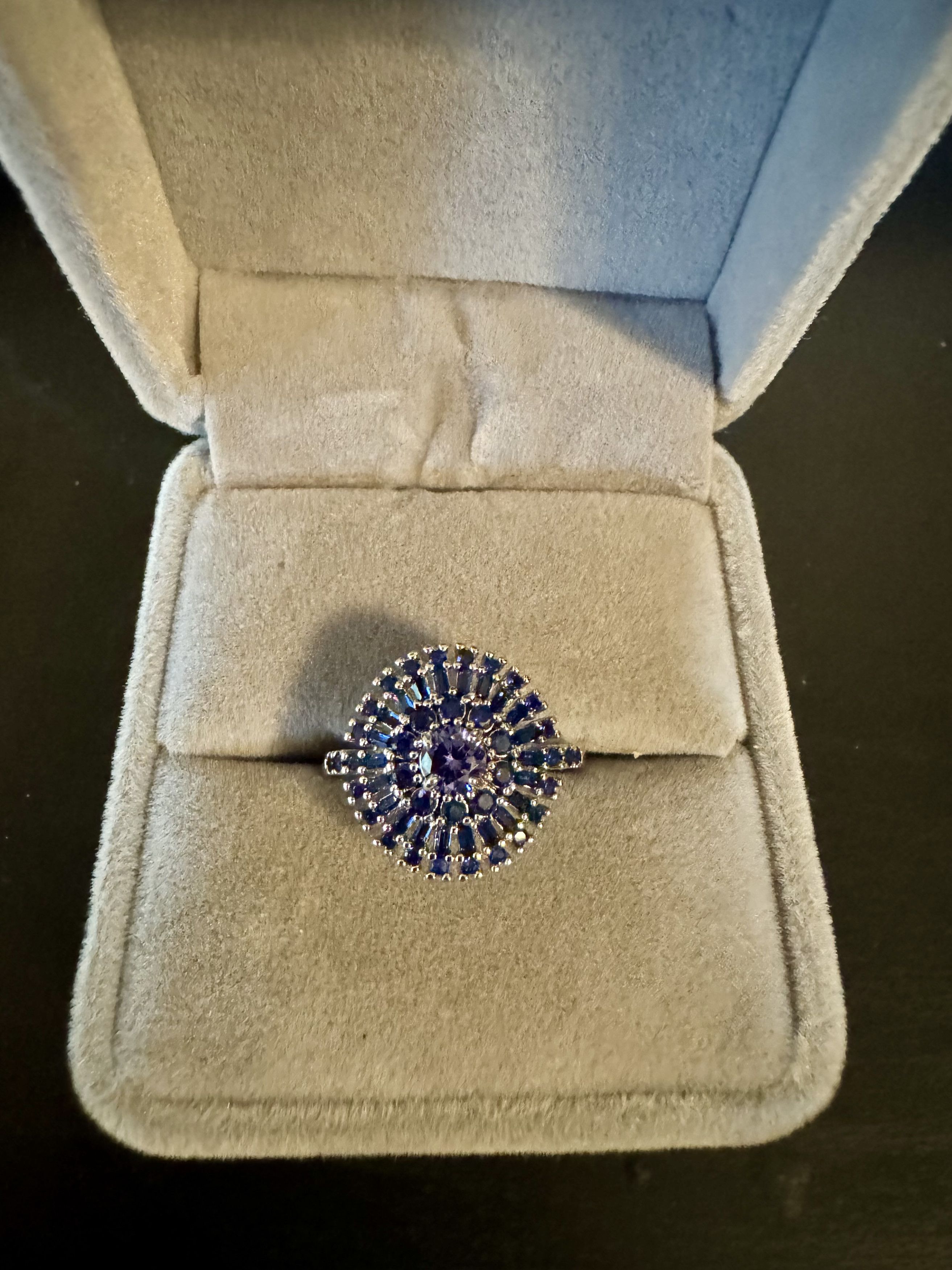Bomb Party Rhodium Plated with Lab Created Sapphire Ring Size ONE SIZE - 1 Preview