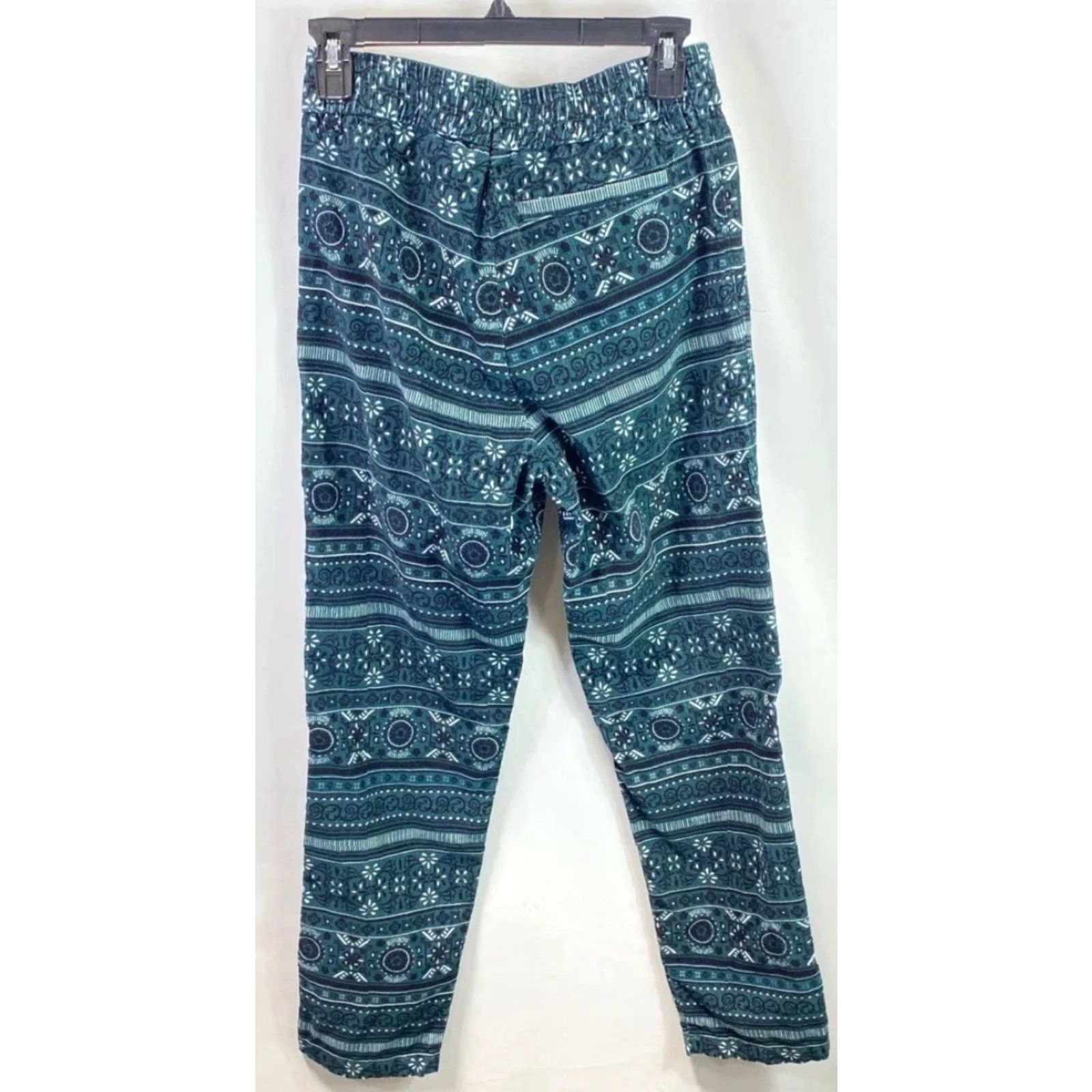 Kith KITH Women Chino Pants Straight Leg Elastic Waist Blue Geometric 26x28 Regular Rise High Vintage? No. 28 Inseam Casual Size 26" / US 2 / IT 38 - 2 Thumbnail