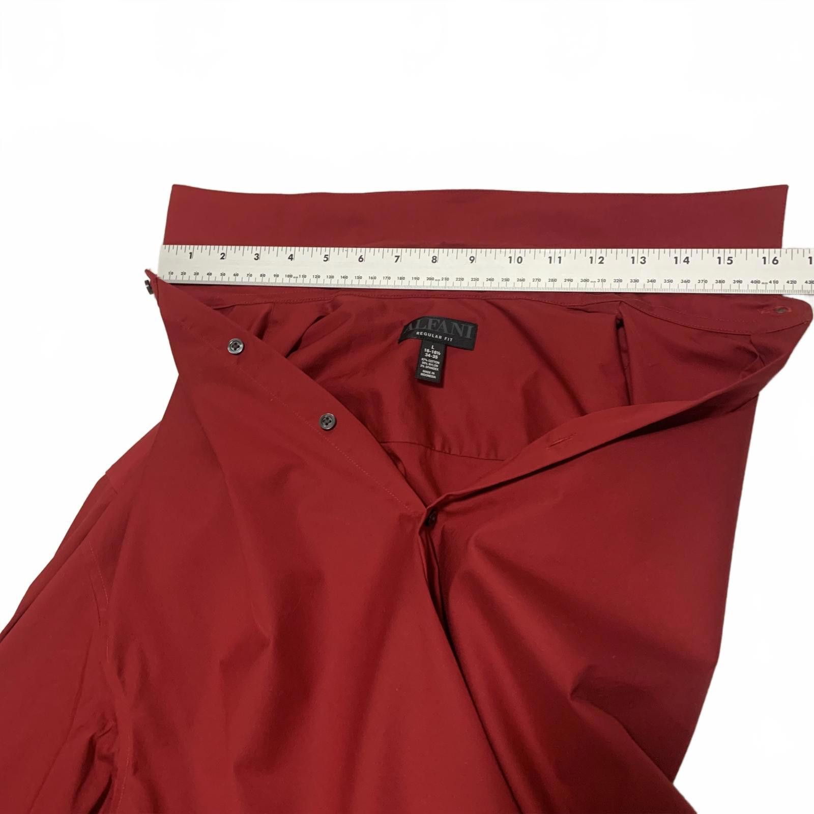 Alfani Alfani Men's L 16-16.5 Red Long Sleeve Dress Shirt Size 42R - 4 Thumbnail